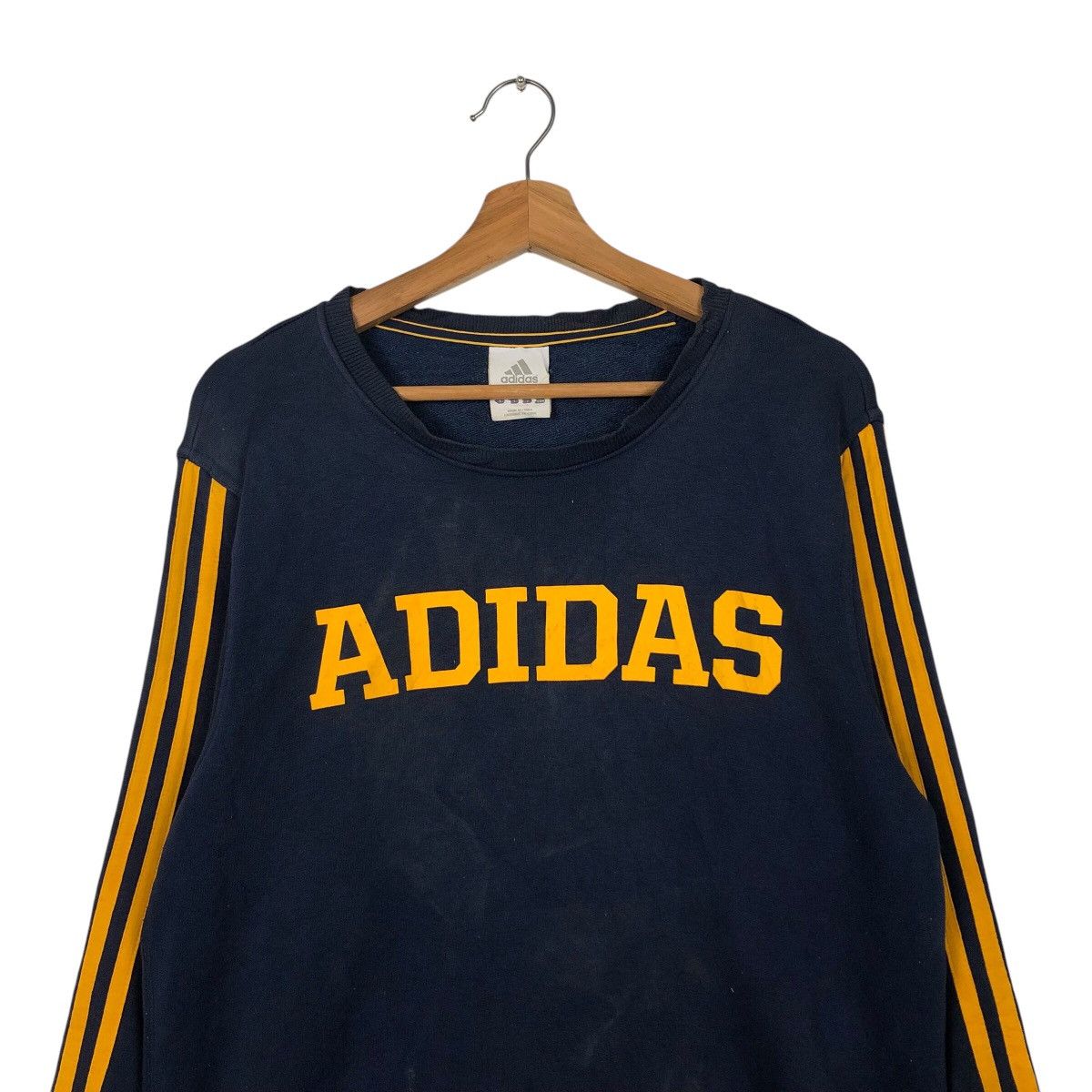 Adidas 📌Vintage Sweatshirt Adidas Striped Big Logo Spell Out Size US L / EU 52-54 / 3 - 4 Thumbnail