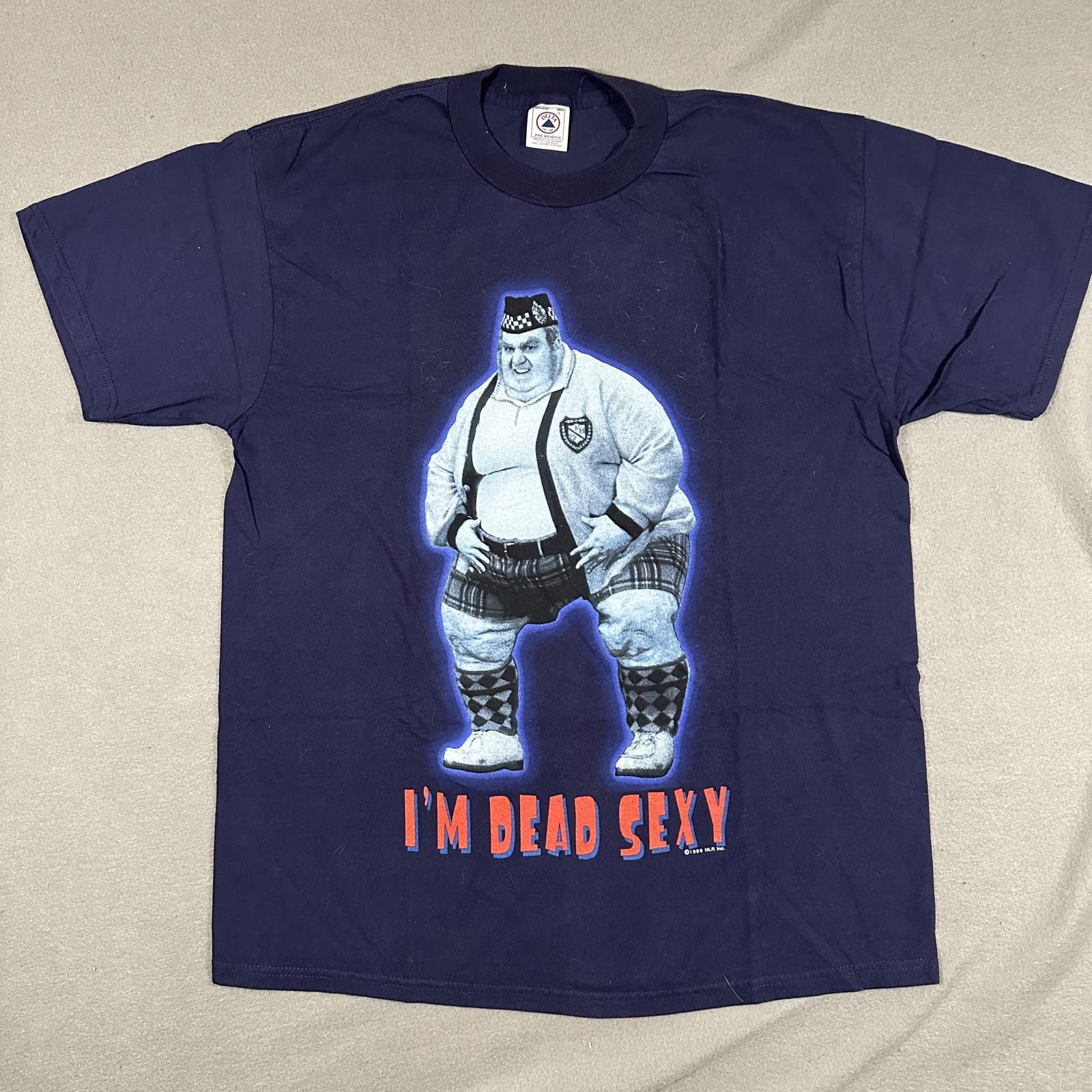 Delta Vintage Austin Powers Fat Bastard Navy graphic tee L 1999 Size US L / EU 52-54 / 3 - 1 Thumbnail