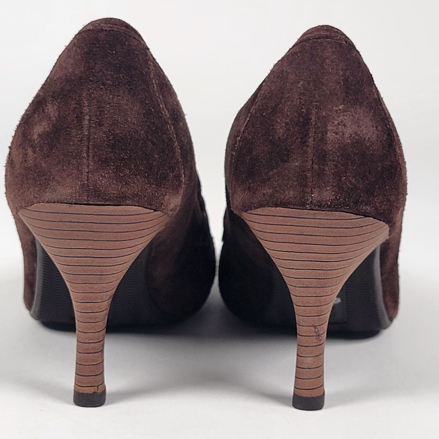 Vintage VINTAGE Unisa Brown Suede Women's Size 6 B Loafer Heels Slip On Almond Toe Stiletto High Heel Shoe USA Brazil Womens M) Size US 6 / IT 36 - 6 Thumbnail