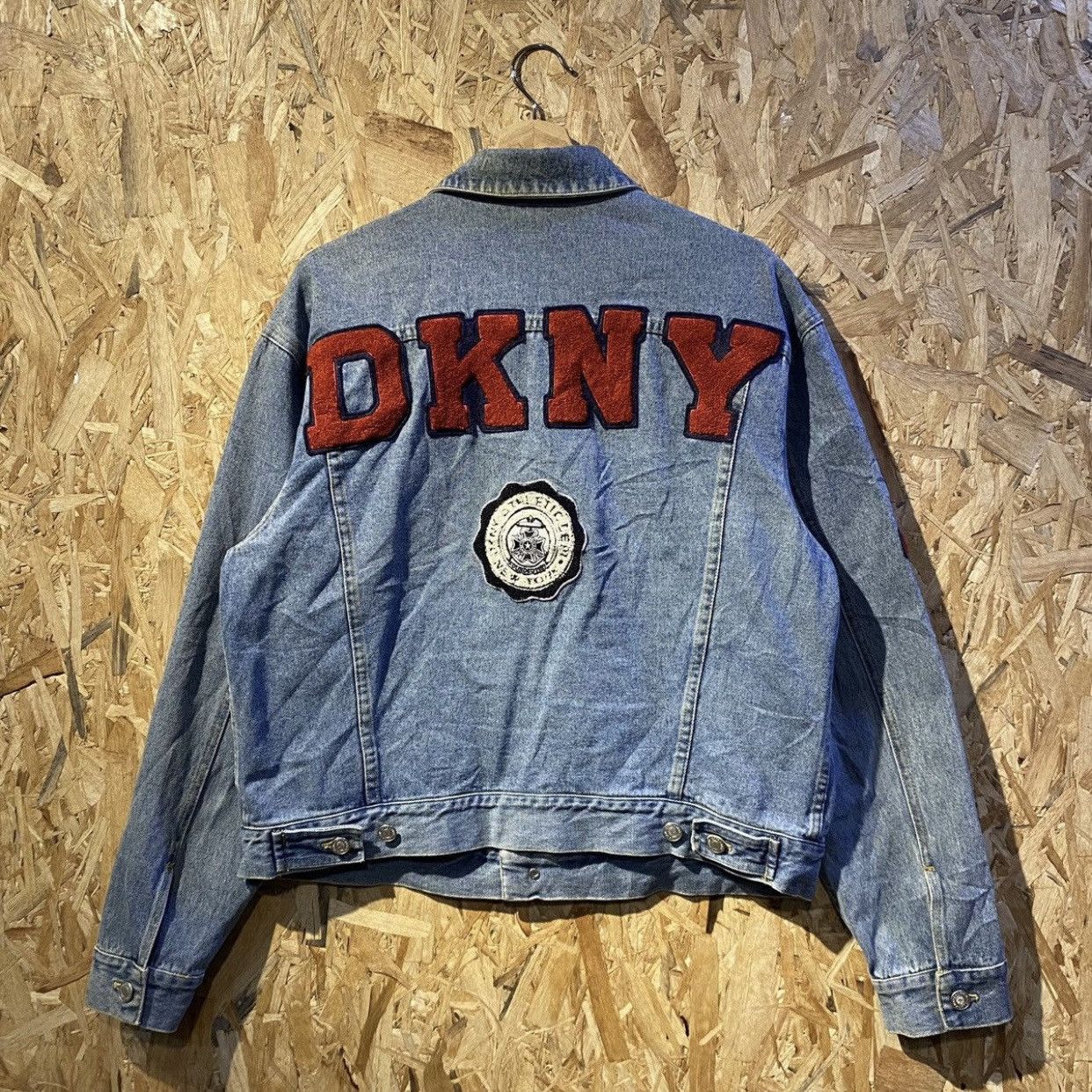 DKNY × Vintage Rare 90s Vintage DKNY AMERICAN ATHLETIC NYC Jeans Jackets Size US M / EU 48-50 / 2 - 1 Thumbnail