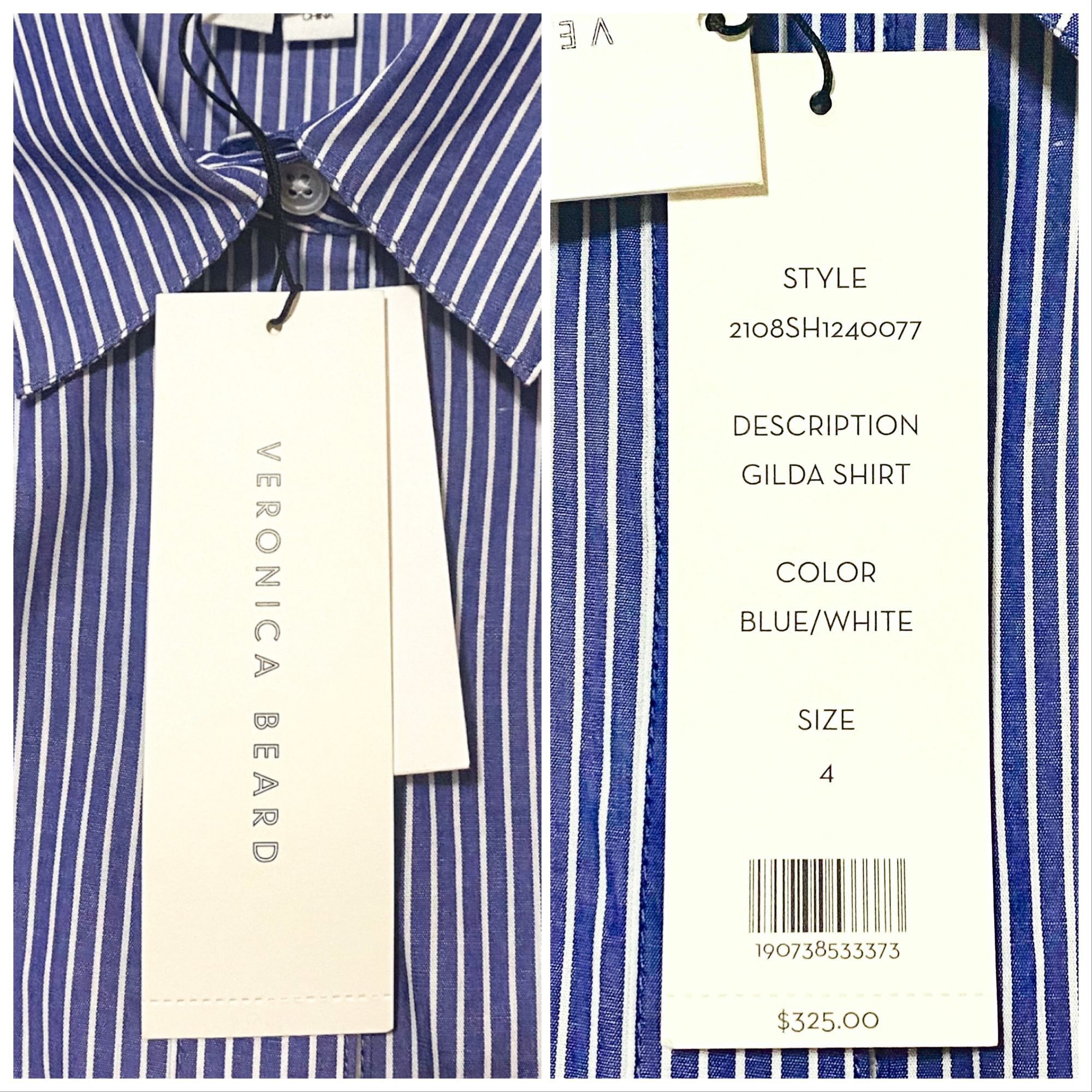 Veronica Beard Veronica Beard Gilda Oversized Striped Cotton shirt. Size 4, Size S / US 4 / IT 40 - 3 Thumbnail