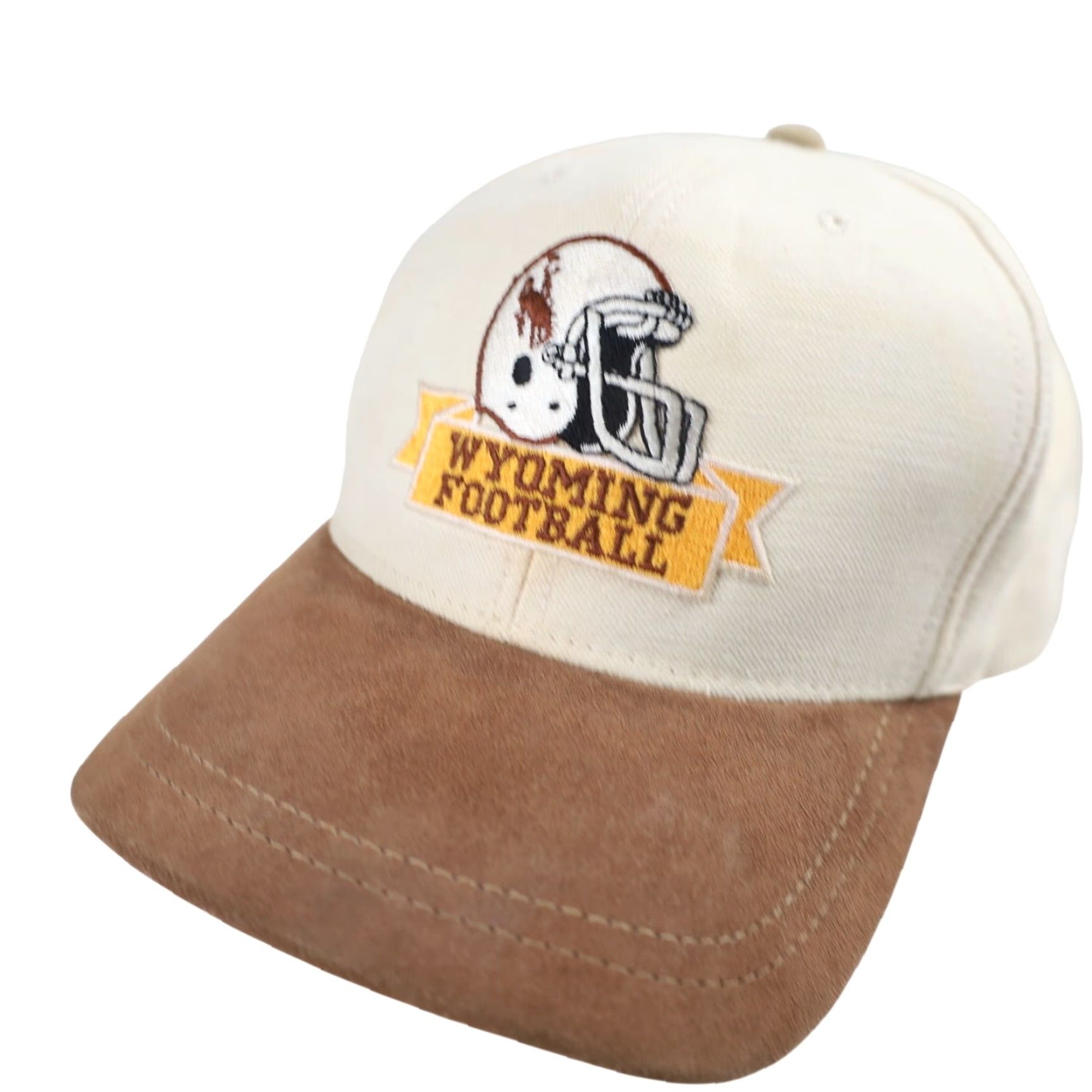 Vintage VINTAGE Wyoming State University Cowboys Football Hat Cream OS Men Baseball Cap 90s Size ONE SIZE - 2 Thumbnail