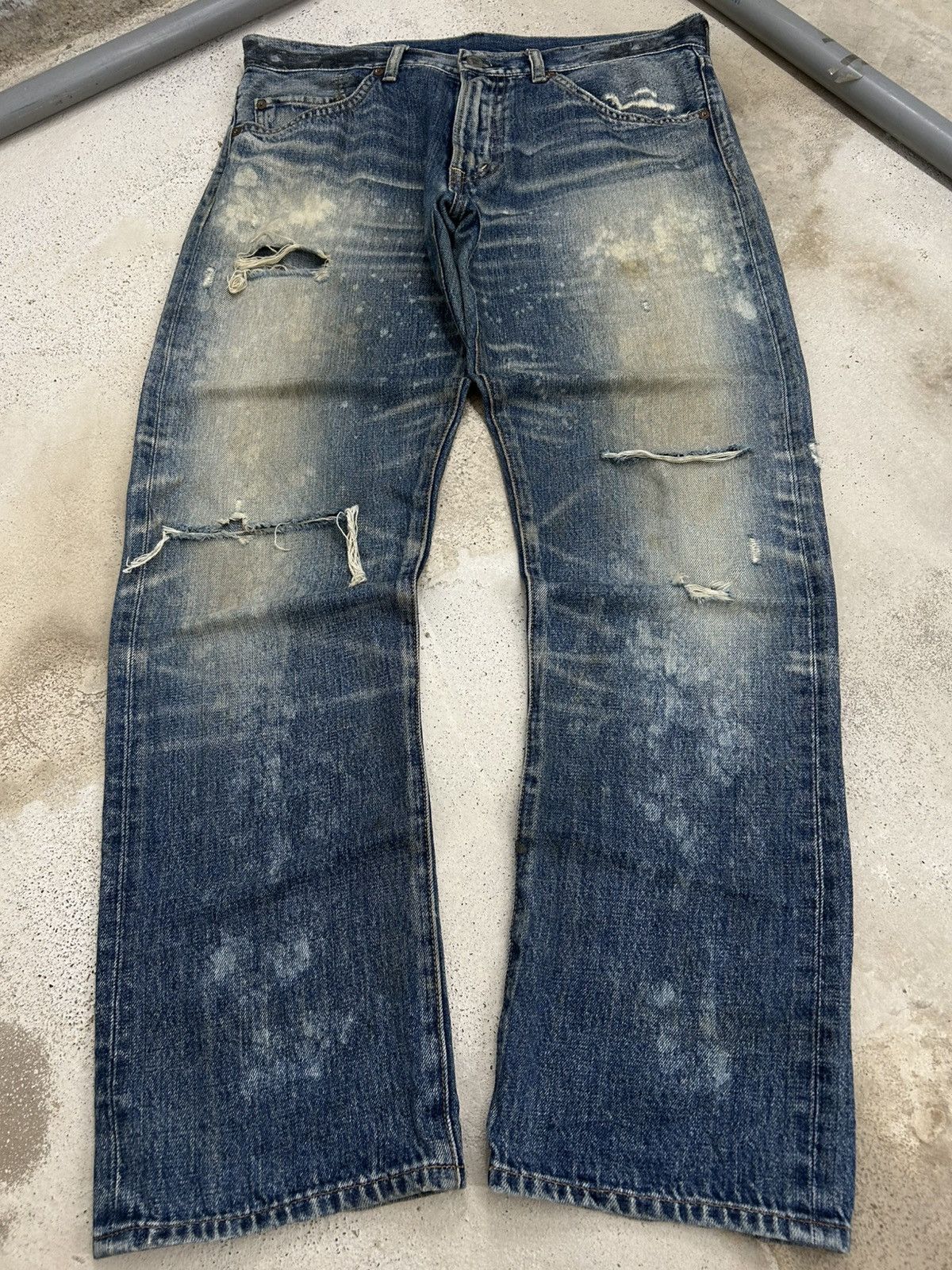 Le Grande Bleu (L.G.B.) Vintage Rna Jeans Mud Washed Dirty Distressed Jeans Size US 34 / EU 50 - 1 Thumbnail