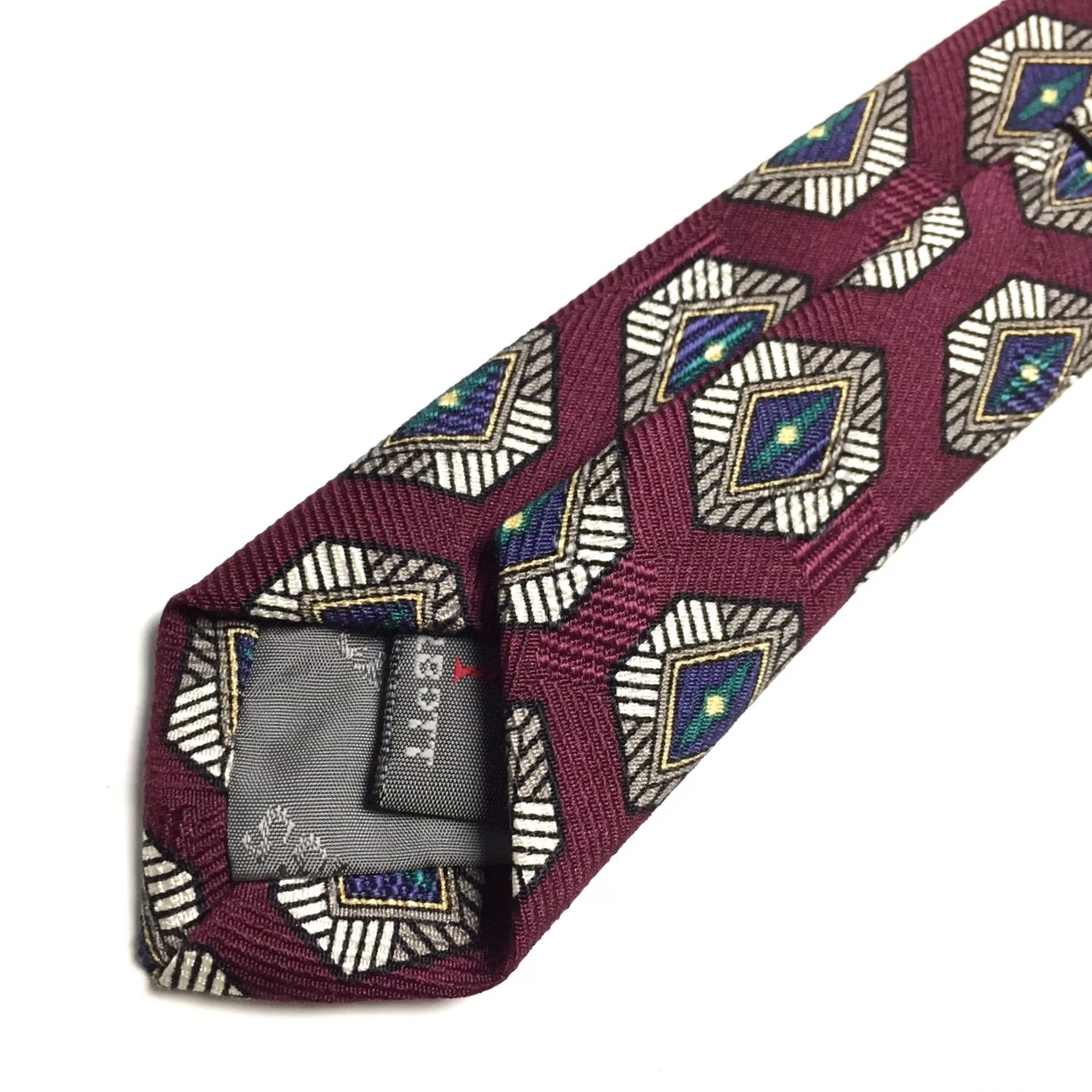 Robert Talbott Robert Talbott Best Of Class Necktie Burgundy Red Geometric Silk Hand Sewn Tie Men 56" 4" Wide Classic 100% Silk Size ONE SIZE - 5 Thumbnail