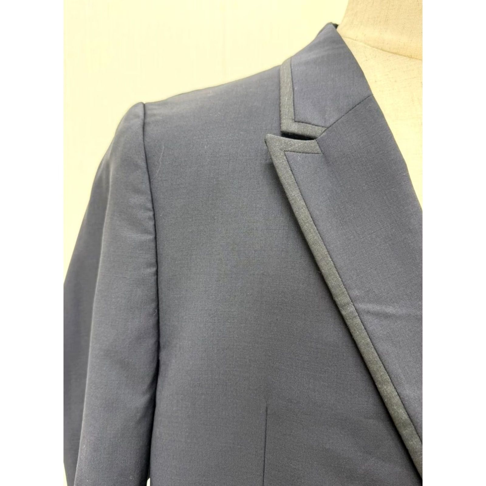 Paul Smith VINTAGE Paul Smith Blazer Mens XL Blue Wool 90s Single-Breasted Notch Notch Lapel Structured Formal Casual Jacket - Blackout Full Title Size 46R - 7 Thumbnail