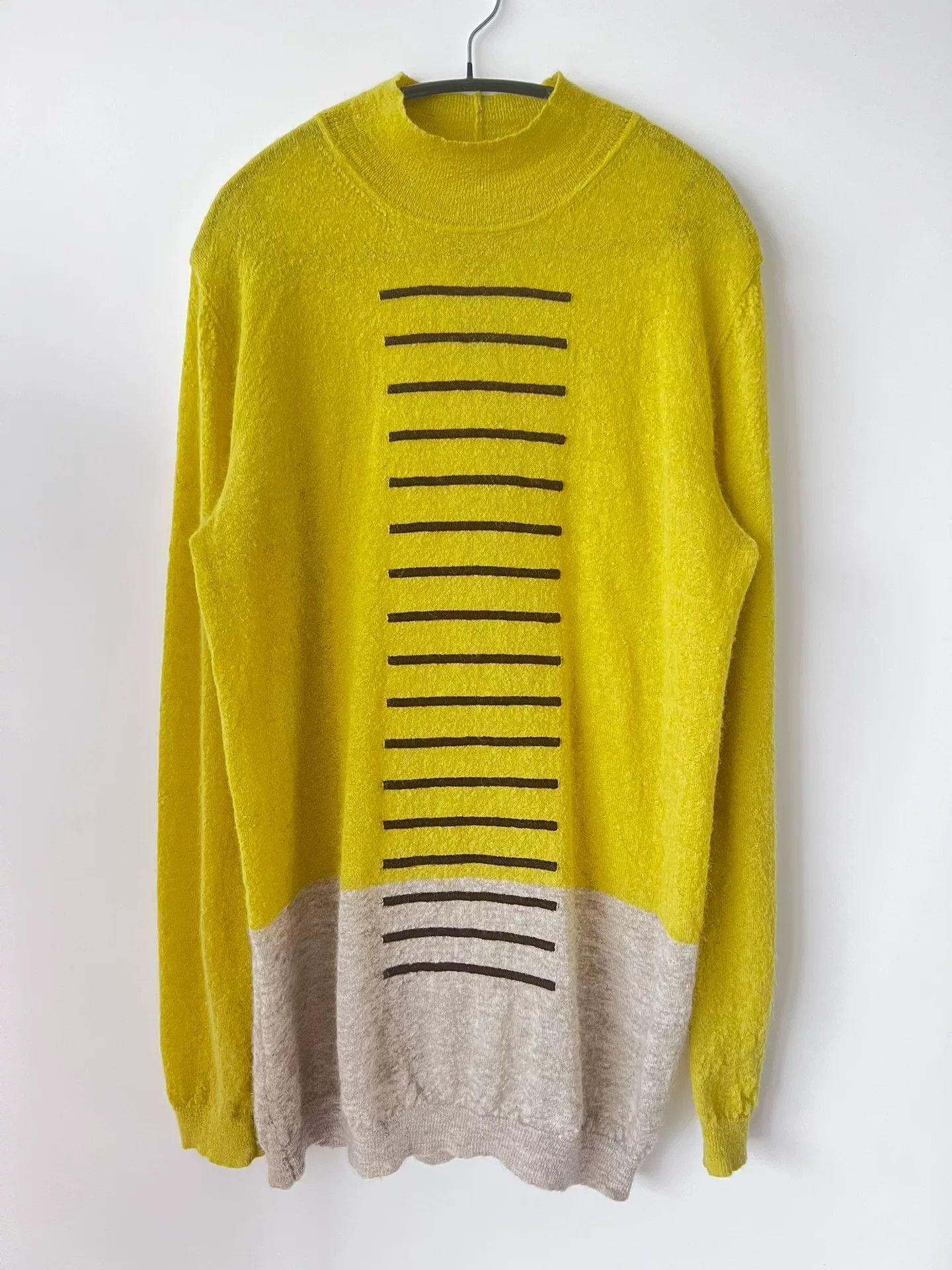 yellow striped oversized sweater