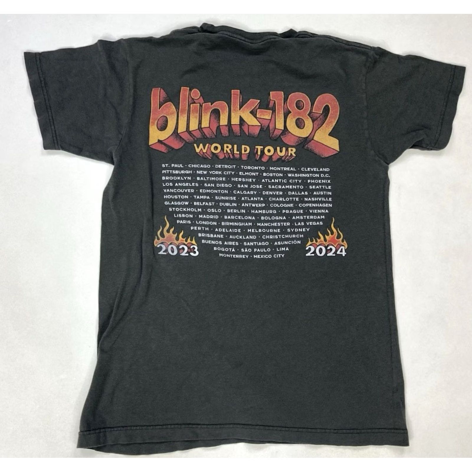 Tultex Blink 182 World Tour Graphic T-shirt Women Small Black Short Sleeve Music Shirt Size S / US 4 / IT 40 - 3 Thumbnail