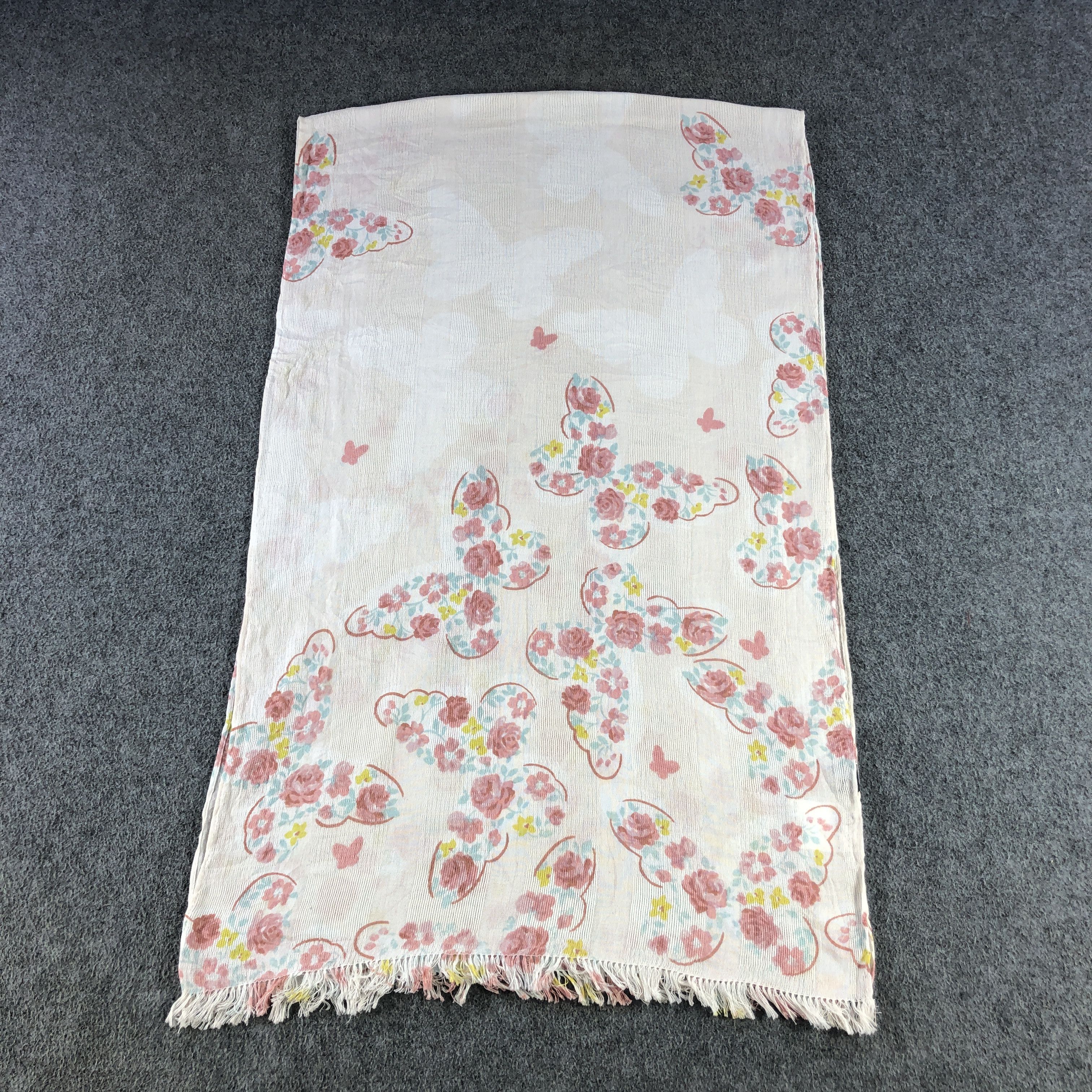 Hanae Mori Hanae Mori Floral Cotton Stole Scarf Muffler V2850 Size ONE SIZE - 2 Thumbnail