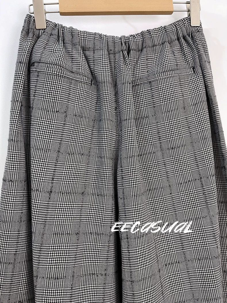 Comme des Garcons Comme des Garcons size M Black and white wool wide-leg pan Size 23" - 7 Thumbnail