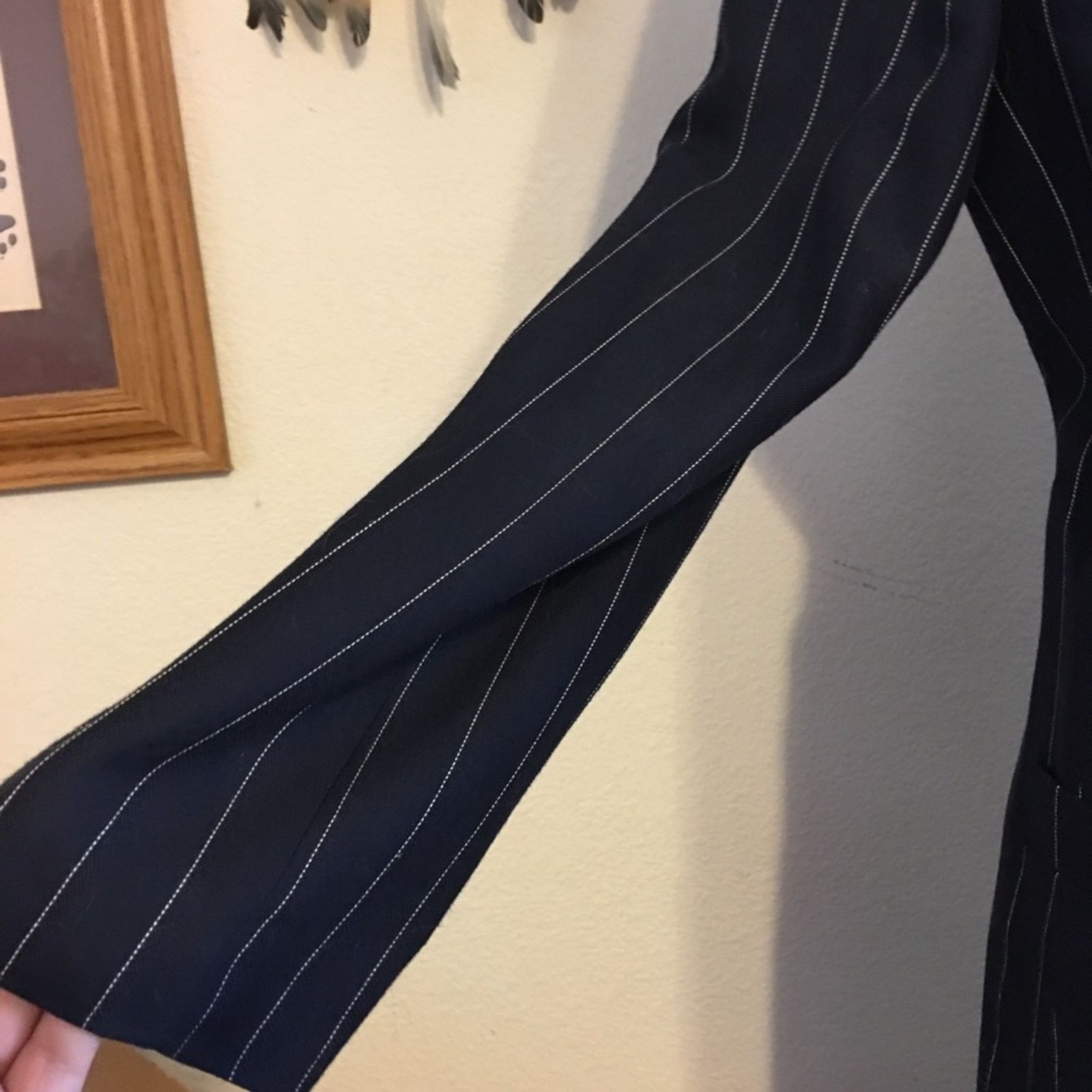 Vintage Vintage 90s Le Suit dark navy stripe skirt set 10 Size L / US 10 / IT 46 - 5 Thumbnail