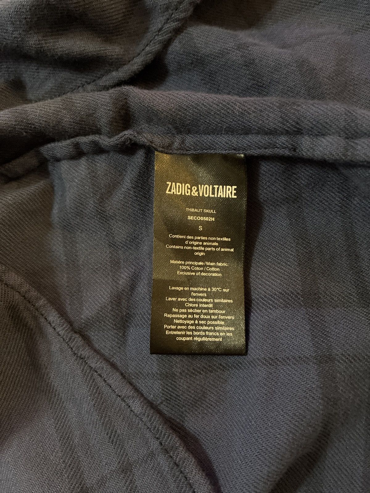 Zadig & Voltaire Blue Zadig & Voltaire Skull Button up Shirt Size US S / EU 44-46 / 1 - 6 Thumbnail