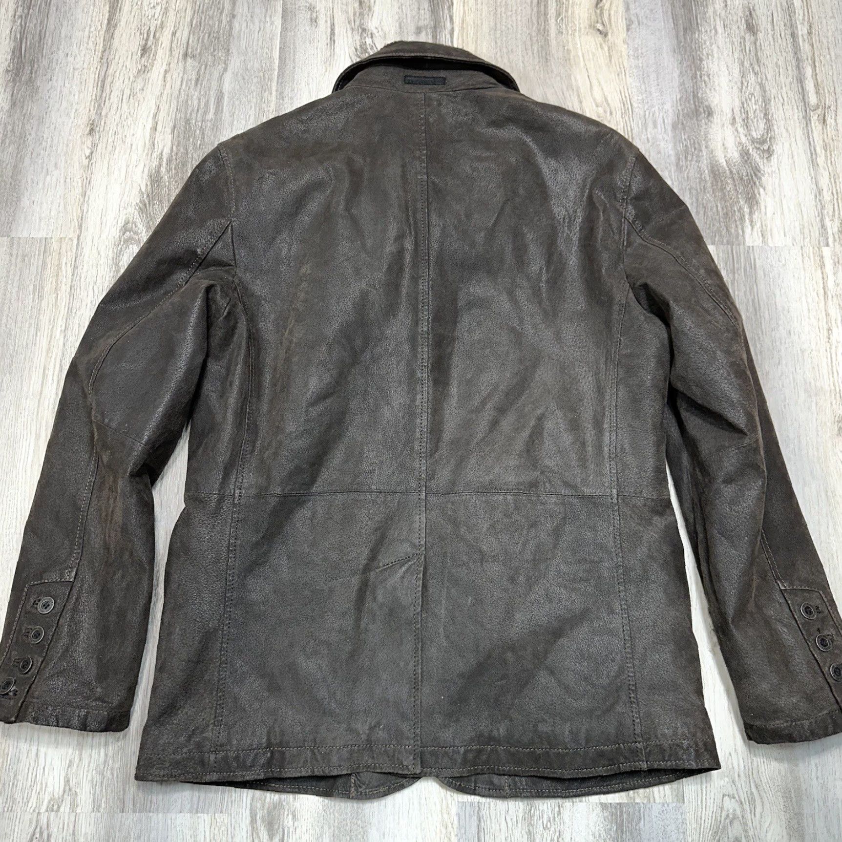 Vintage Milestone Leather Jacket Mens Sz L Brown Zip Button Up Overcoat Motorcycle Style Vintage? Size US L / EU 52-54 / 3 - 4 Thumbnail