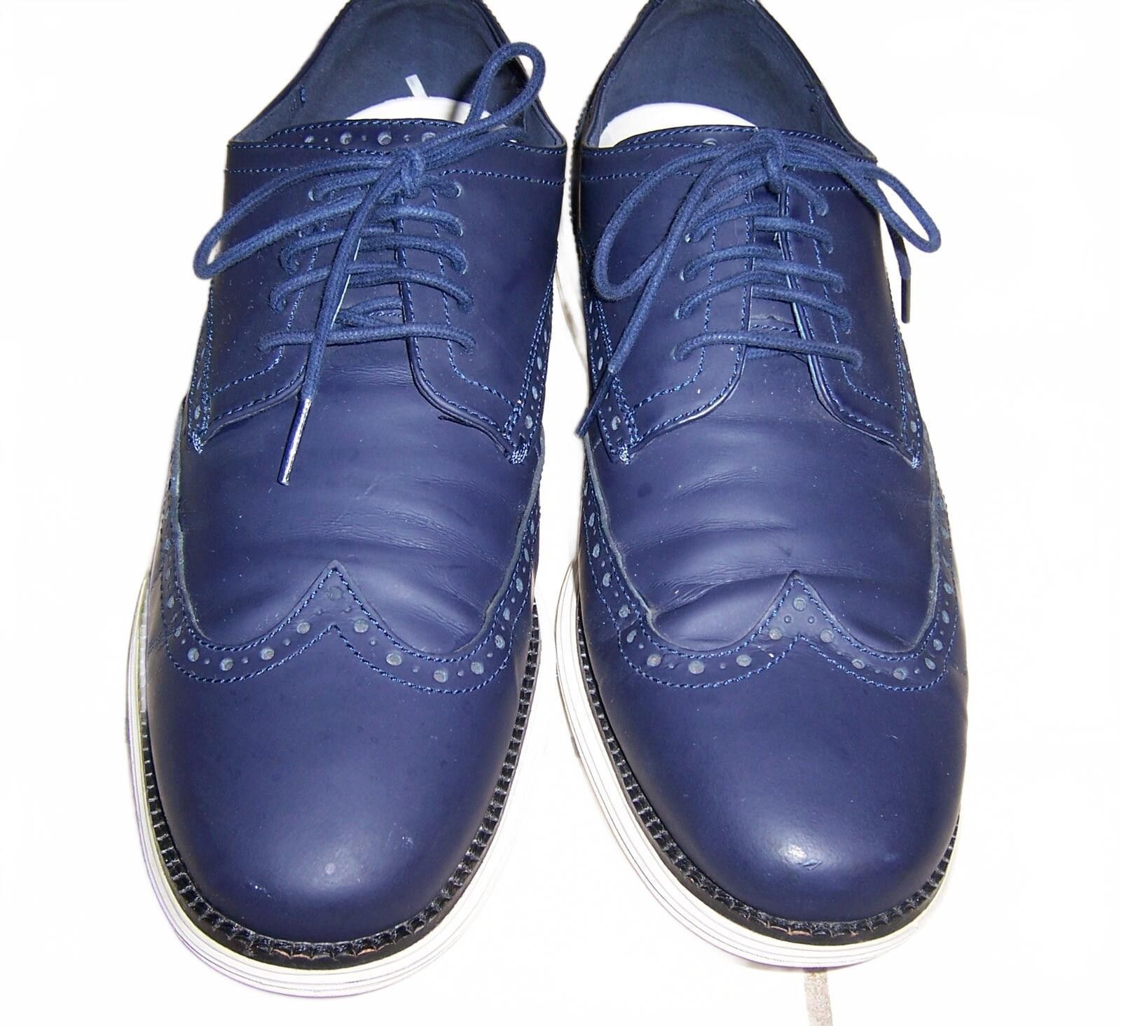 Cole Haan Cole Haan OriginalGrand Mens Navy Leather Wingtip Oxfords 10 Size US 10 / EU 43 - 2 Thumbnail