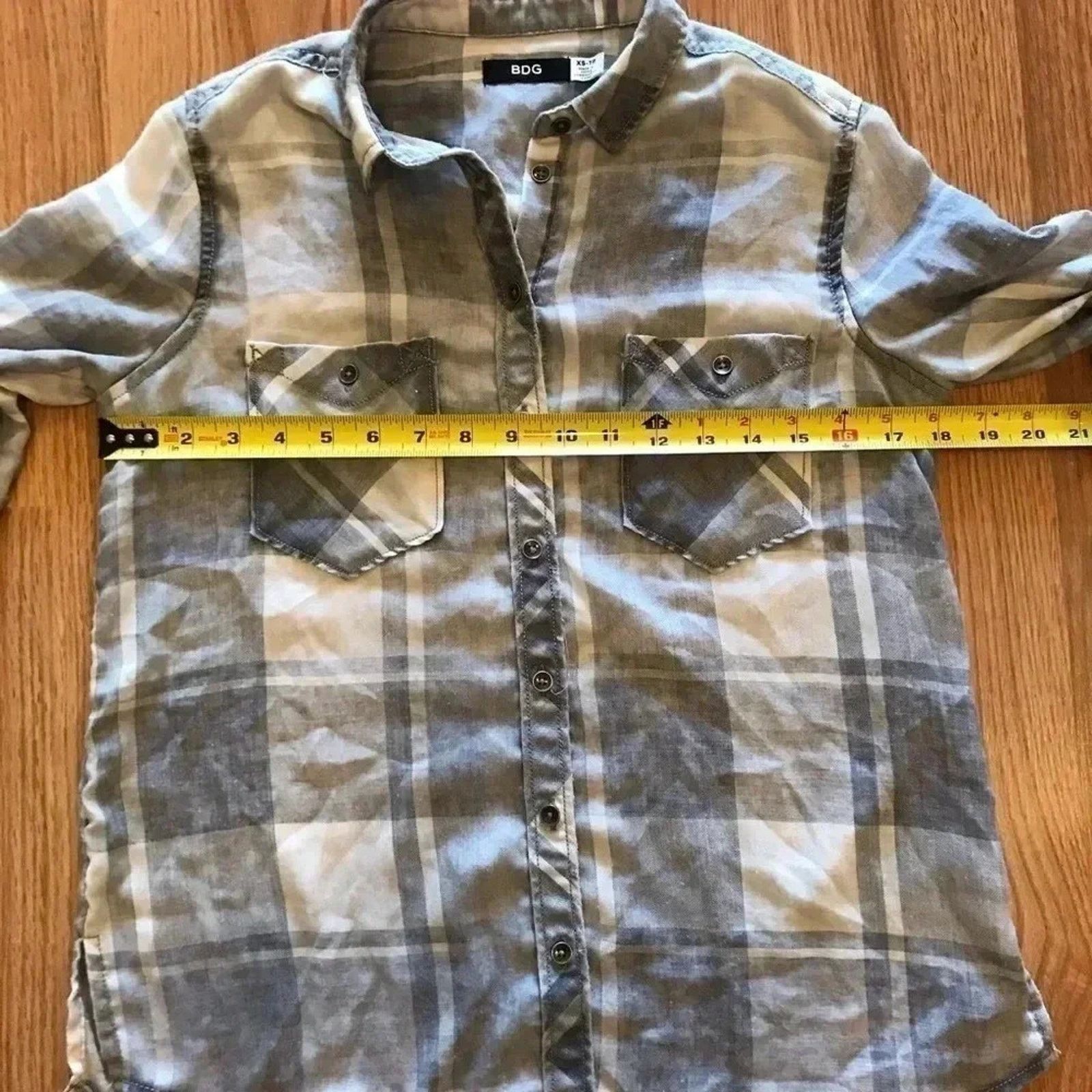 Bdg BDG Flannel Plaid Shirt Gray Ivory Women’s Size XS Size XS / US 0-2 / IT 36-38 - 7 Thumbnail