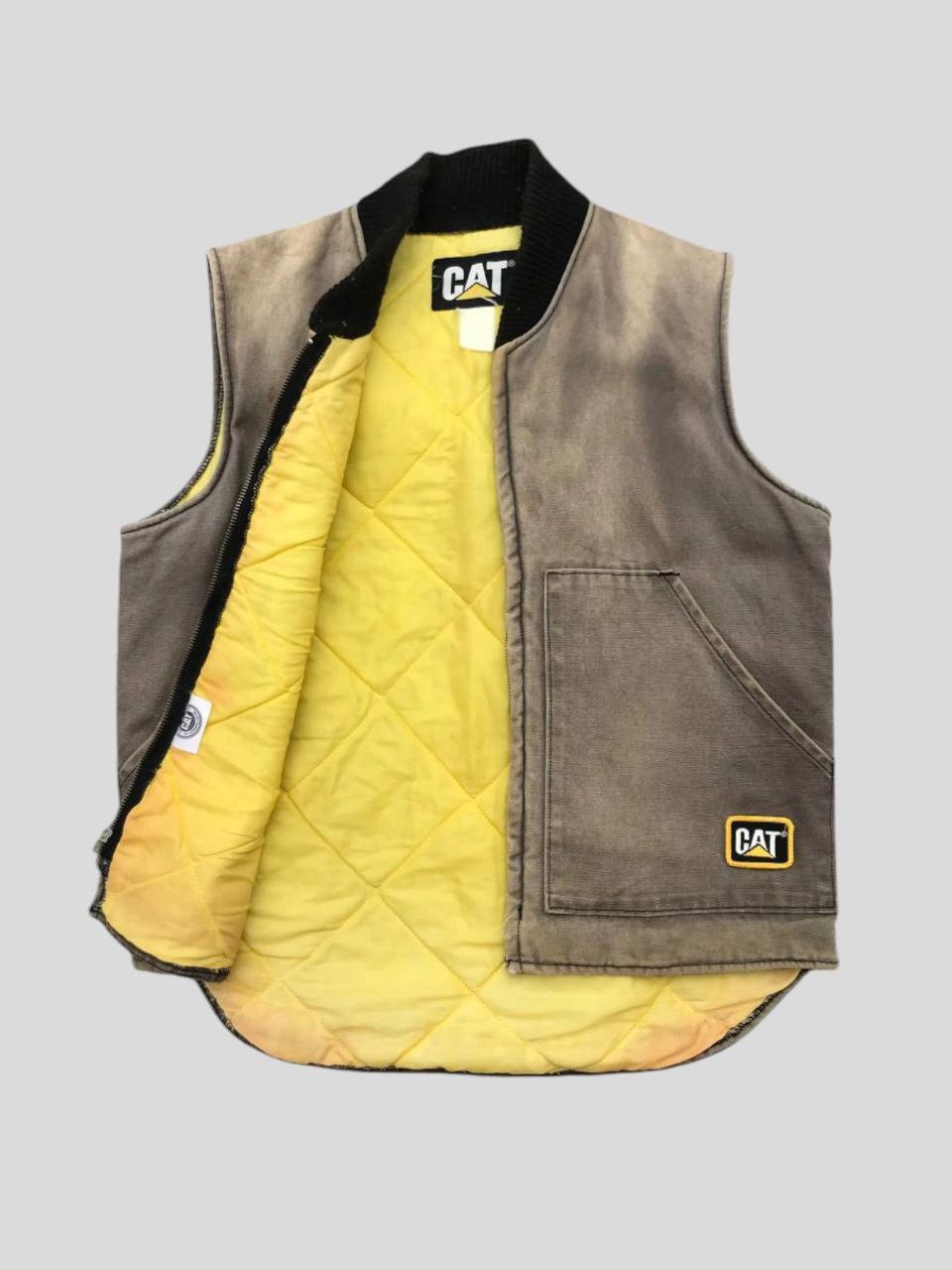 Caterpillar Sunfaded Vintage Caterpillar Duck Canvas Quilted Lined Vest Size US M / EU 48-50 / 2 - 3 Thumbnail