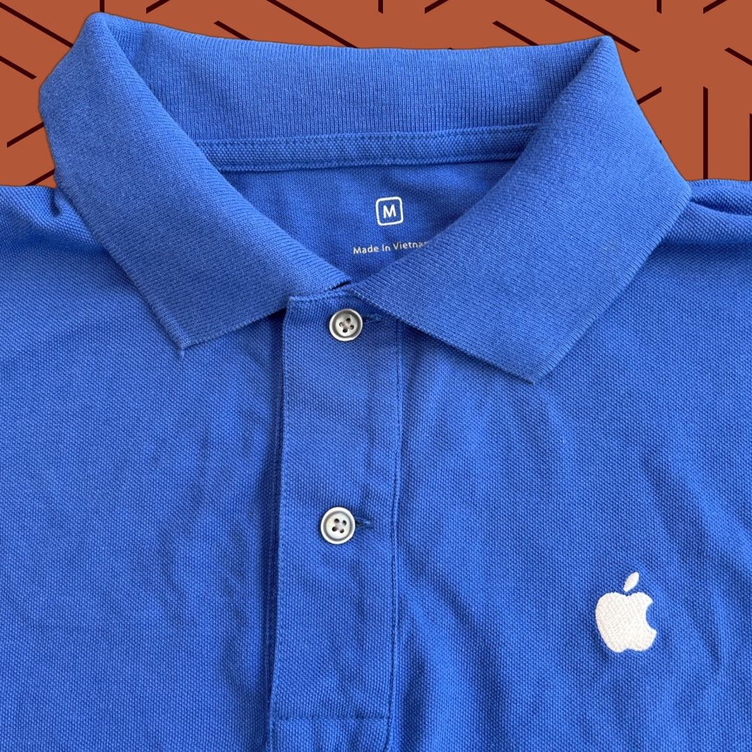 Apple VINTAGE Apple Shirt Polo M Blue) Apple Store Employee Issued Embroidered Logo Medium Men Regular Short Sleeve 100% Cotton Green? Size US M / EU 48-50 / 2 - 1 Thumbnail