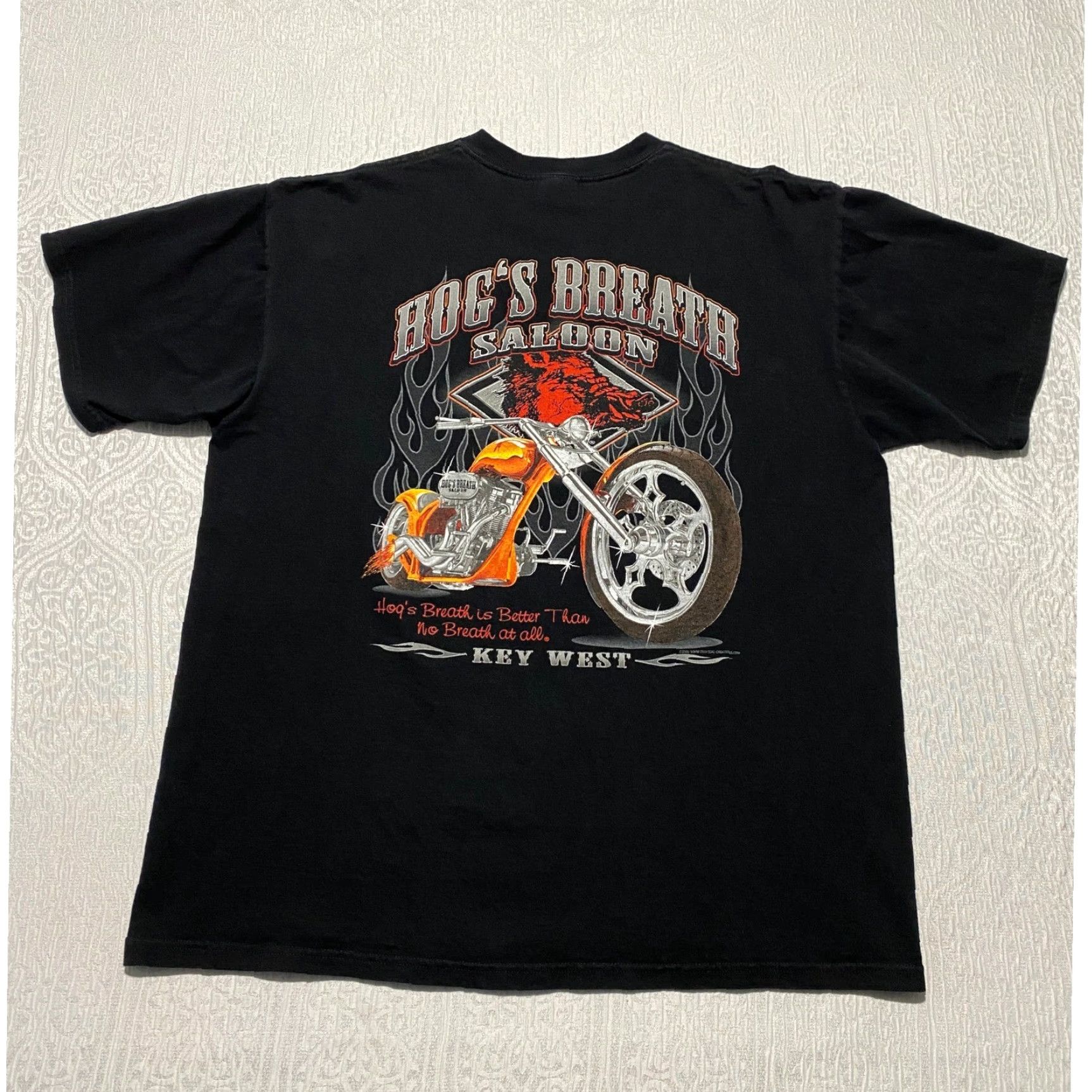 Anvil Hogs Breath Saloon Key West Biker Graphic T-Shirt Black XL Mens Pork Chopper Size US XL / EU 56 / 4 - 2 Thumbnail
