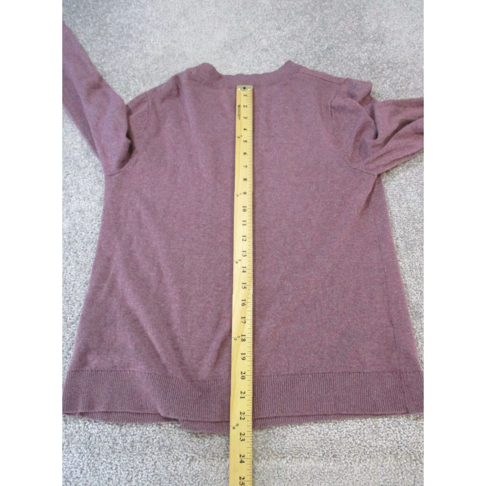 J. Jill VINTAGE J. Jill Sweater Women's Small Pullover Knit Long Sleeve V-Neck Burgundy Cotton Blend 90s Womens Size S / US 4 / IT 40 - 7 Thumbnail