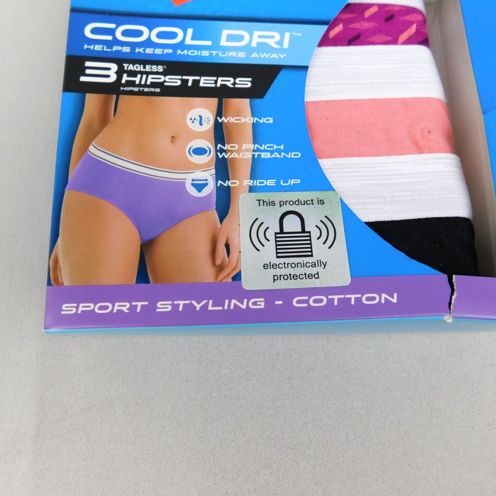Hanes Hanes Women's 3-Pack Cool Dri Cotton Hipster Panties - S Small Multicolor 100% Cotton Moisture Wicking Hipster Panties Girls Womens Size 28" / US 6 / IT 42 - 5 Thumbnail