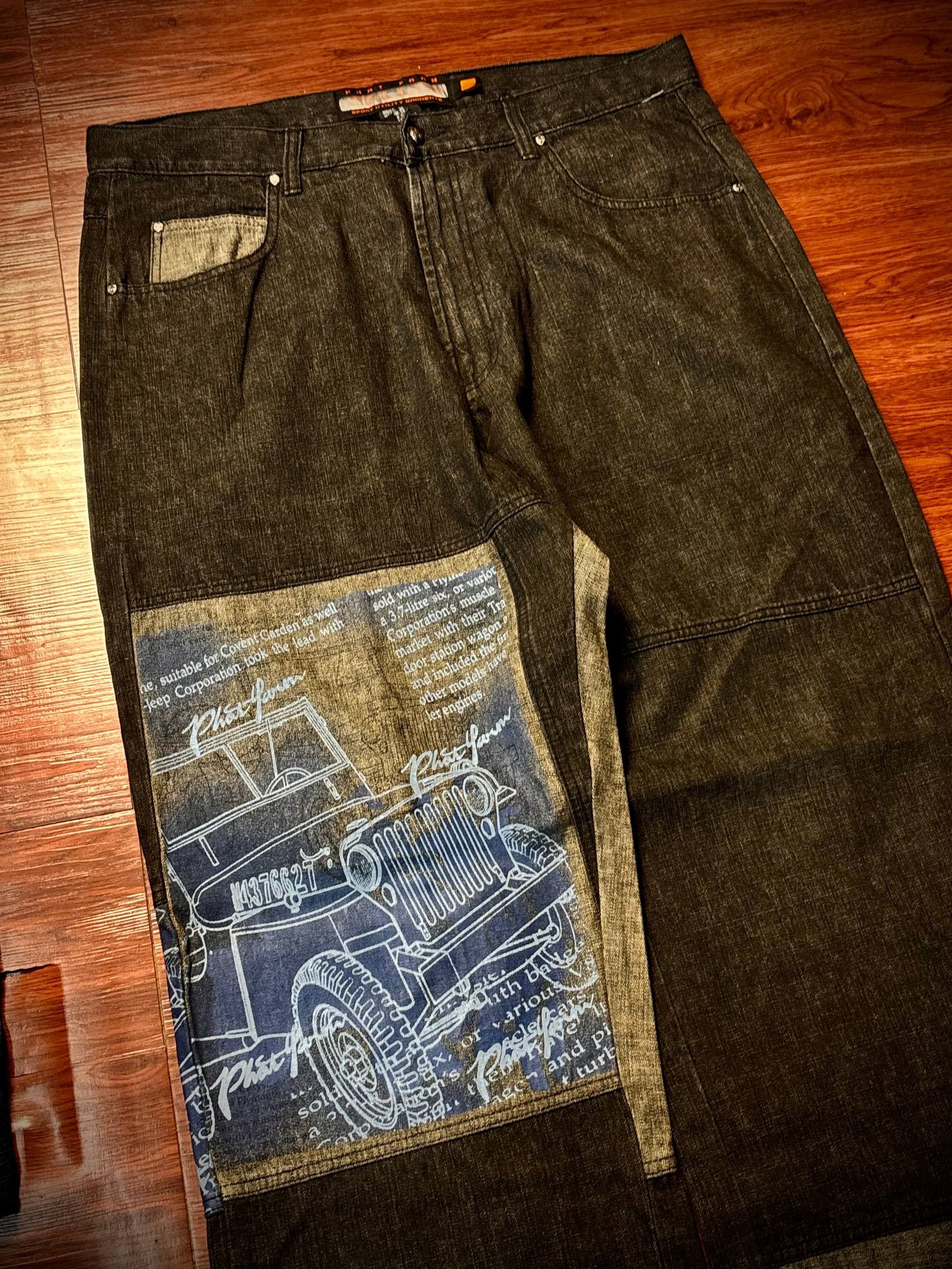 Phat Farm Vintage 00s Phat Farm Jeep S.U.G All over Prints Denim Pants Size US 36 / EU 52 - 3 Thumbnail