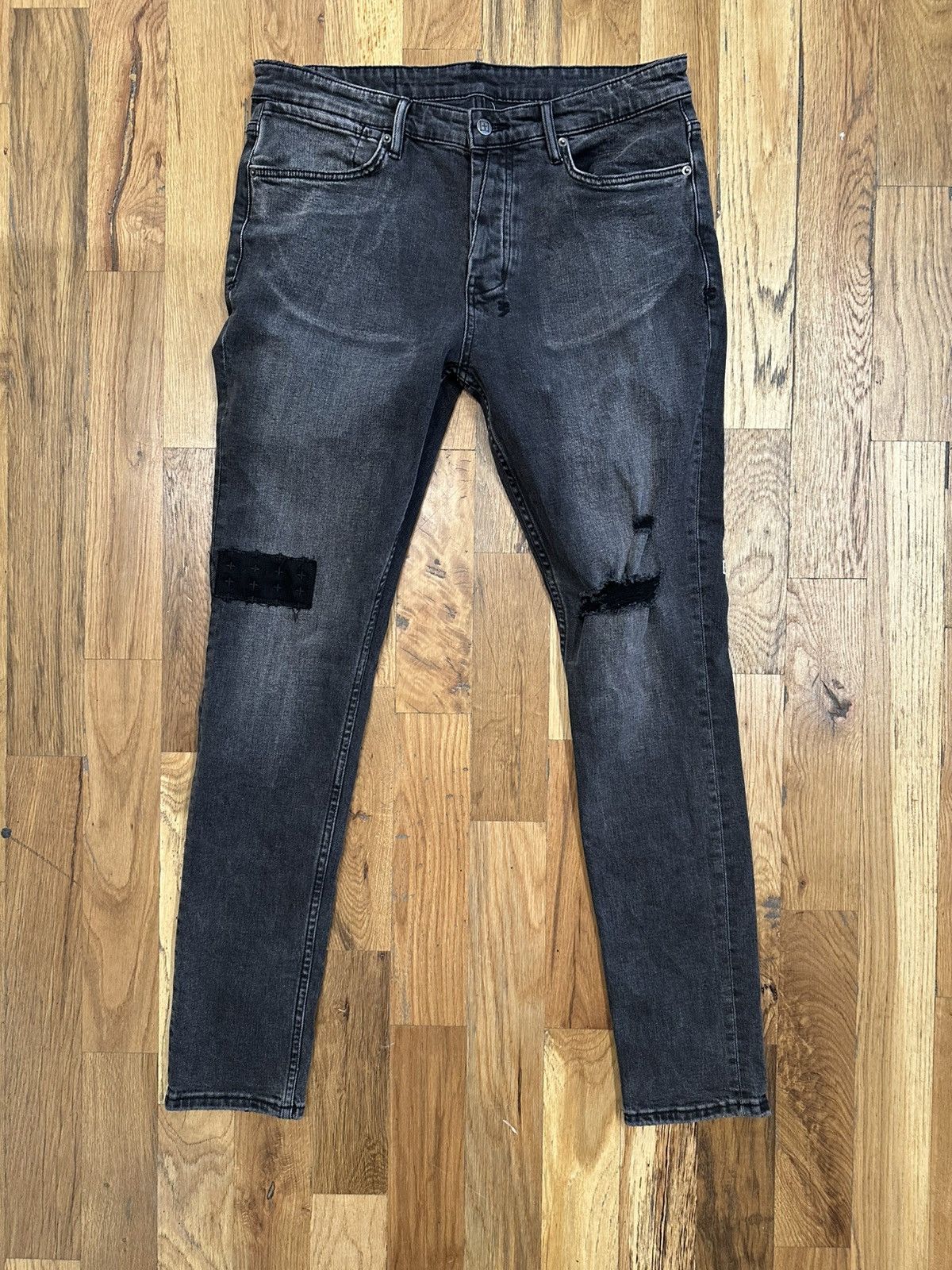 Ksubi Ksubi Knee + Patch Black Denim Jeans Size 36 Size US 36 / EU 52 - 1 Thumbnail