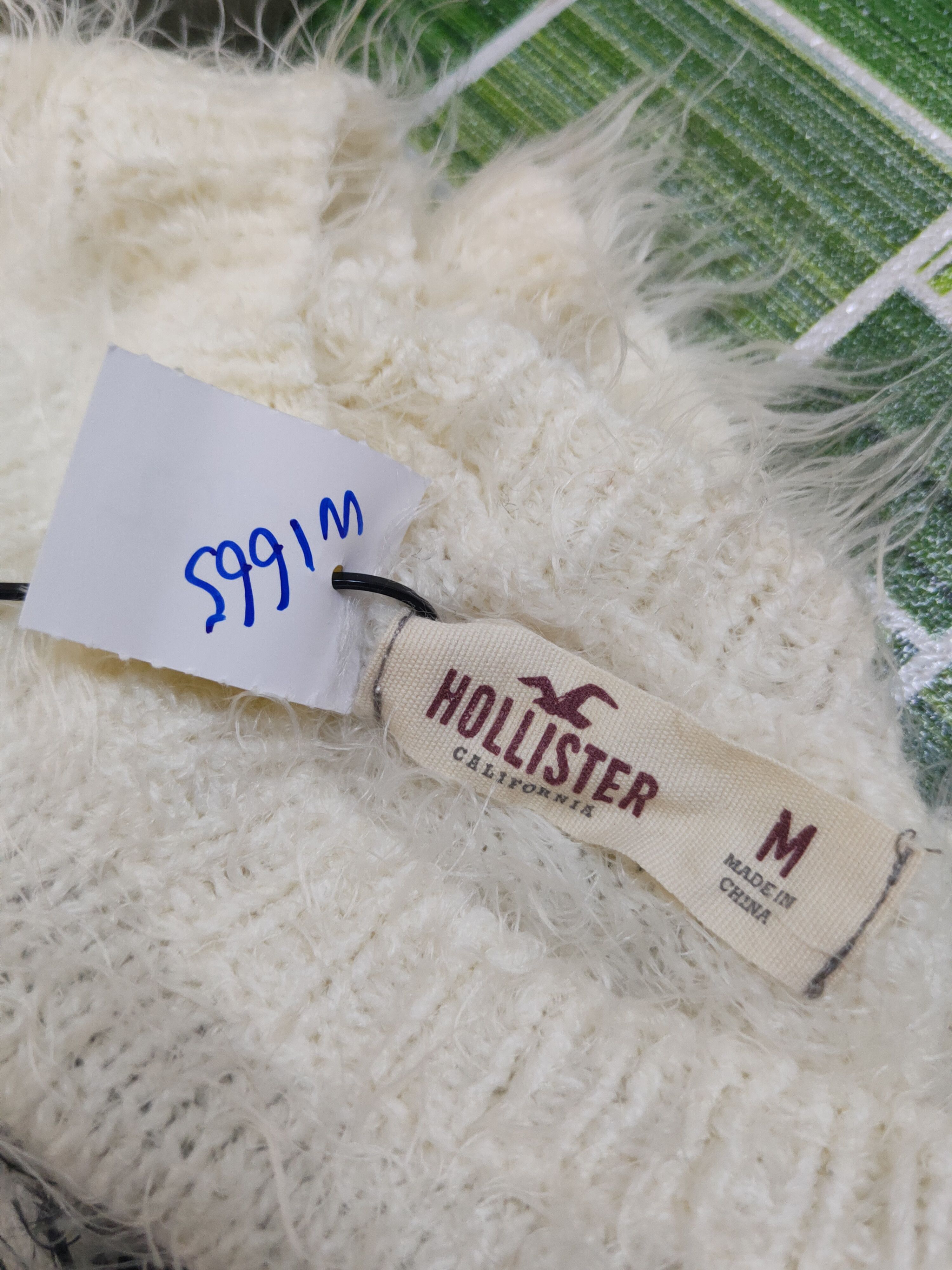 Homespun Knitwear Hollister Ivory Shag Shaggy Fur Mohair Knitwear #W1665 Size M / US 6-8 / IT 42-44 - 12 Thumbnail