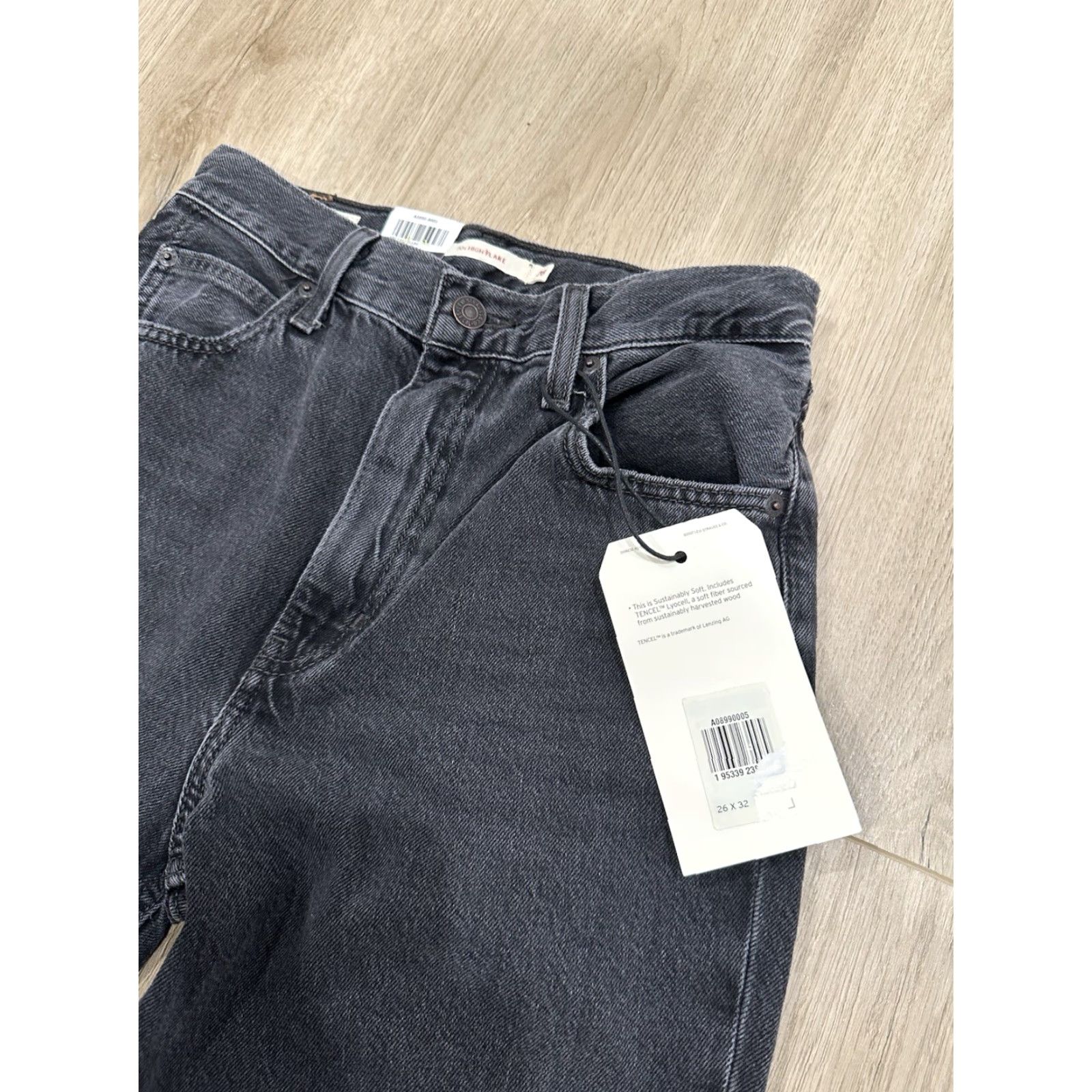Levi's Levi's Jeans Women 26x32 70s High Rise Flare Dark Wash Gray Denim Bell Vintage: No Size 26" / US 2 / IT 38 - 5 Thumbnail
