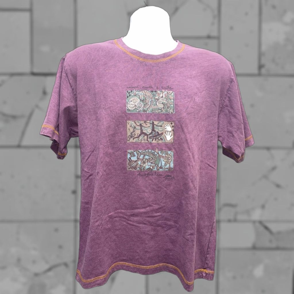 4SDESIGNS ArrawarrA Designs Australia Purple Graphic T-Shirt Mens S Size US S / EU 44-46 / 1 - 1 Thumbnail