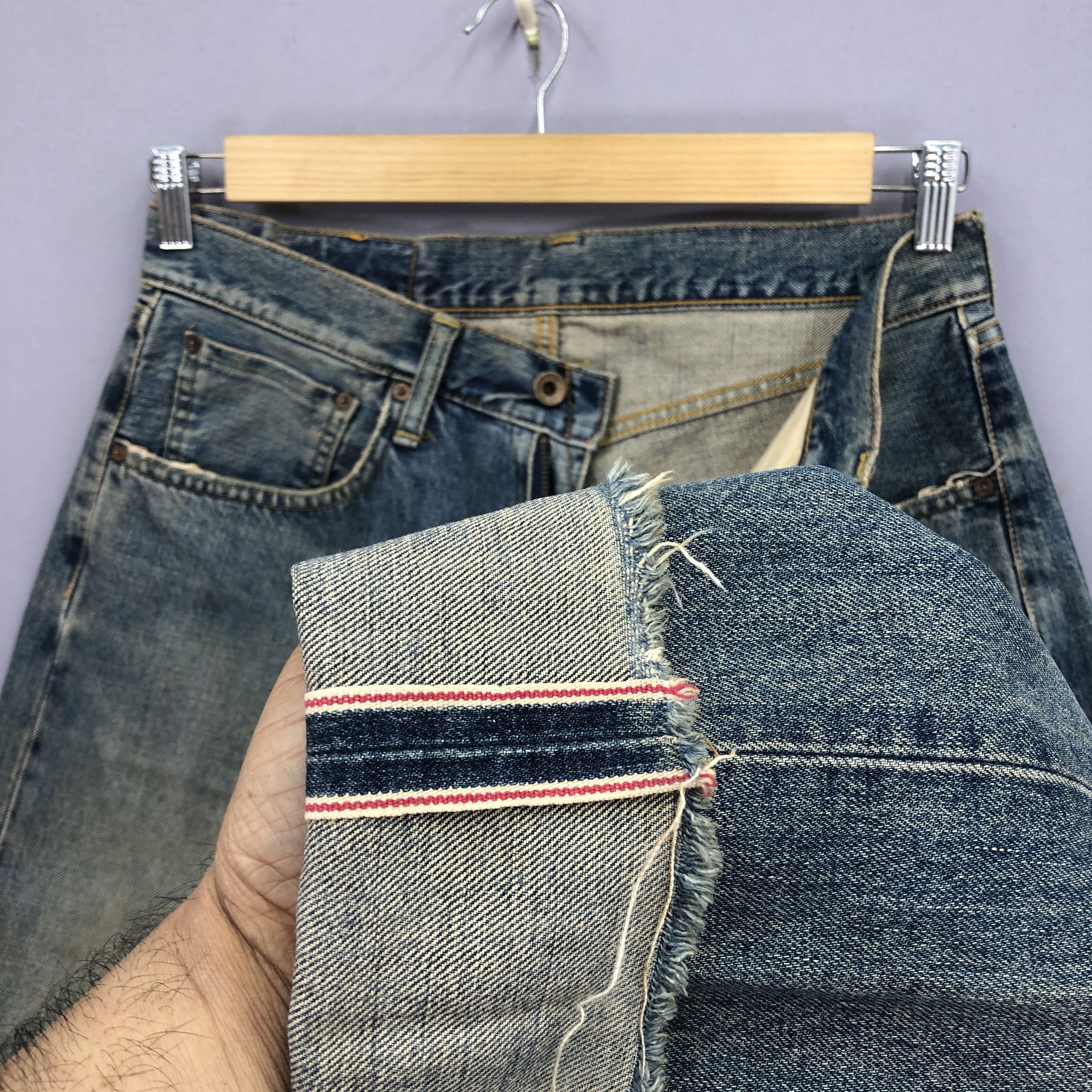 Edwin Vintage 90s Japanese Selvedge Jeans Mud Wash Redline Denim Size US 30 / EU 46 - 8 Thumbnail