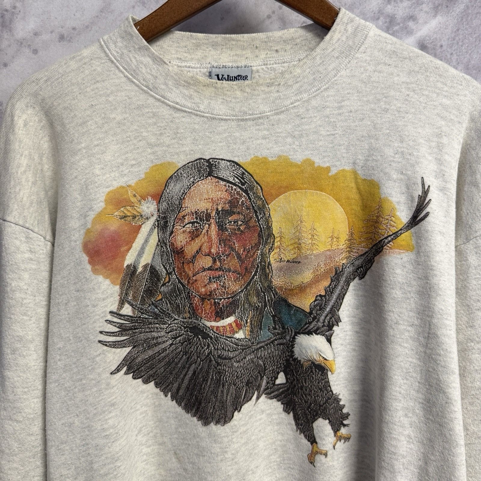 Vintage Vintage 90s Native American Bald Eagle Sweatshirt Mens XL Size US XL / EU 56 / 4 - 1 Thumbnail