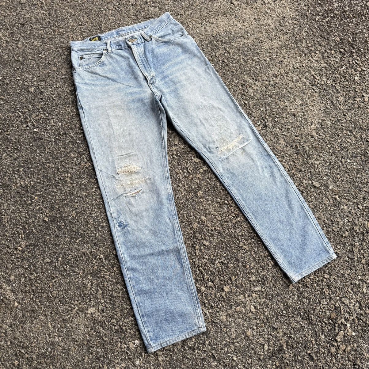 Lee VINTAGE LEE RIDER STRAIGHT FADED RIPPEP JEAN PANTS Size US 32 / EU 48 - 1 Thumbnail