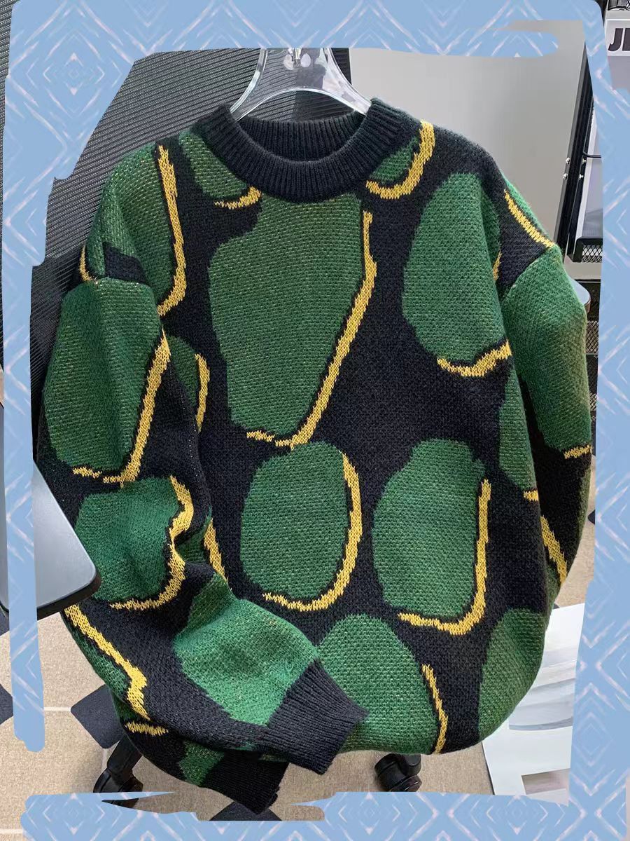 Vintage Street-style loose-fit printed cardigan sweater Size US M / EU 48-50 / 2 - 1 Thumbnail