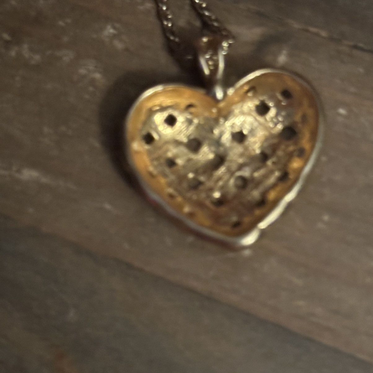 Other Gold tone puffed basketweave heart pendant necklace Size ONE SIZE - 5 Thumbnail