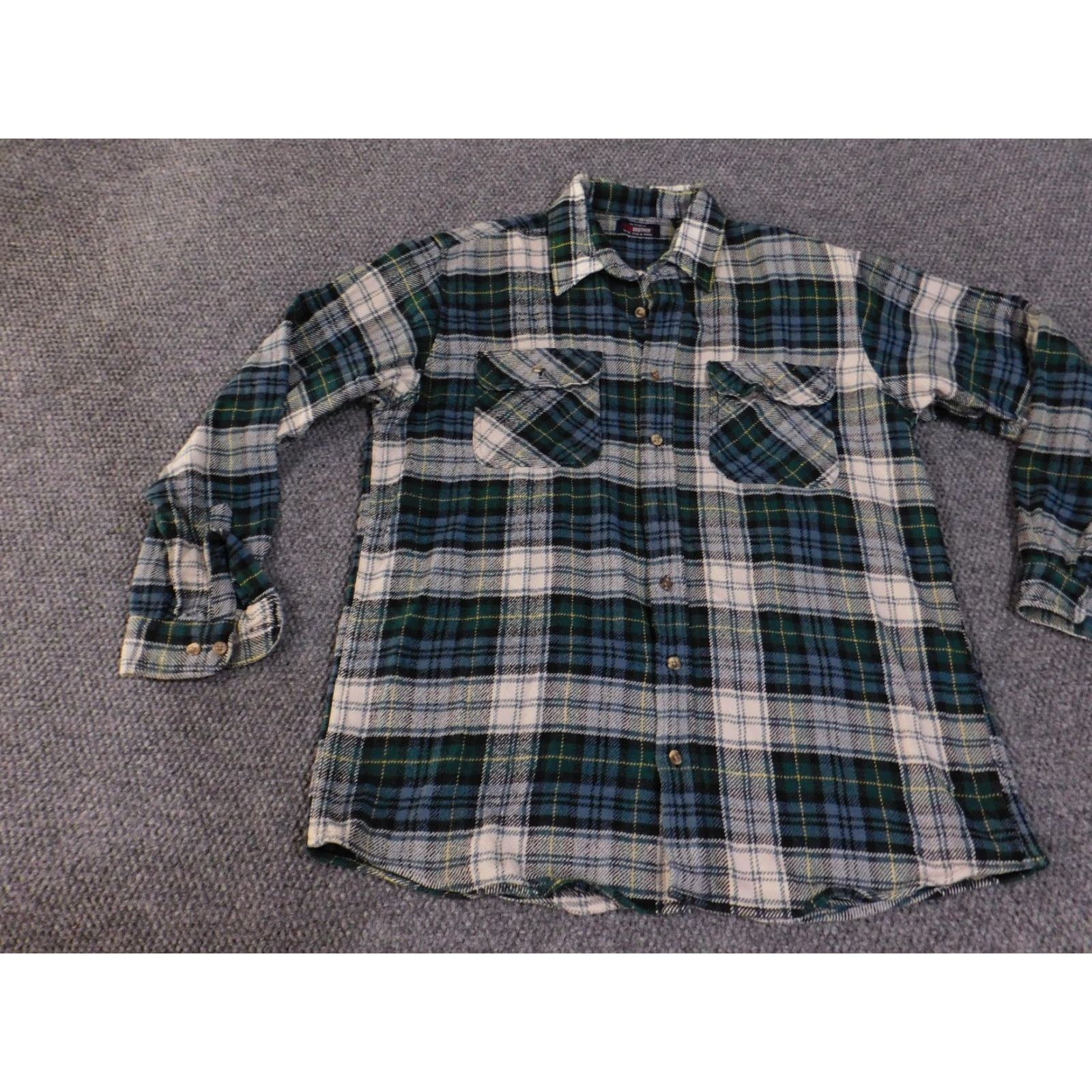 Vintage VINTAGE Five Brother Shirt Mens XL-T Green Plaid Flannel Workwear Long Sleeve Size US XL / EU 56 / 4 - 3 Thumbnail