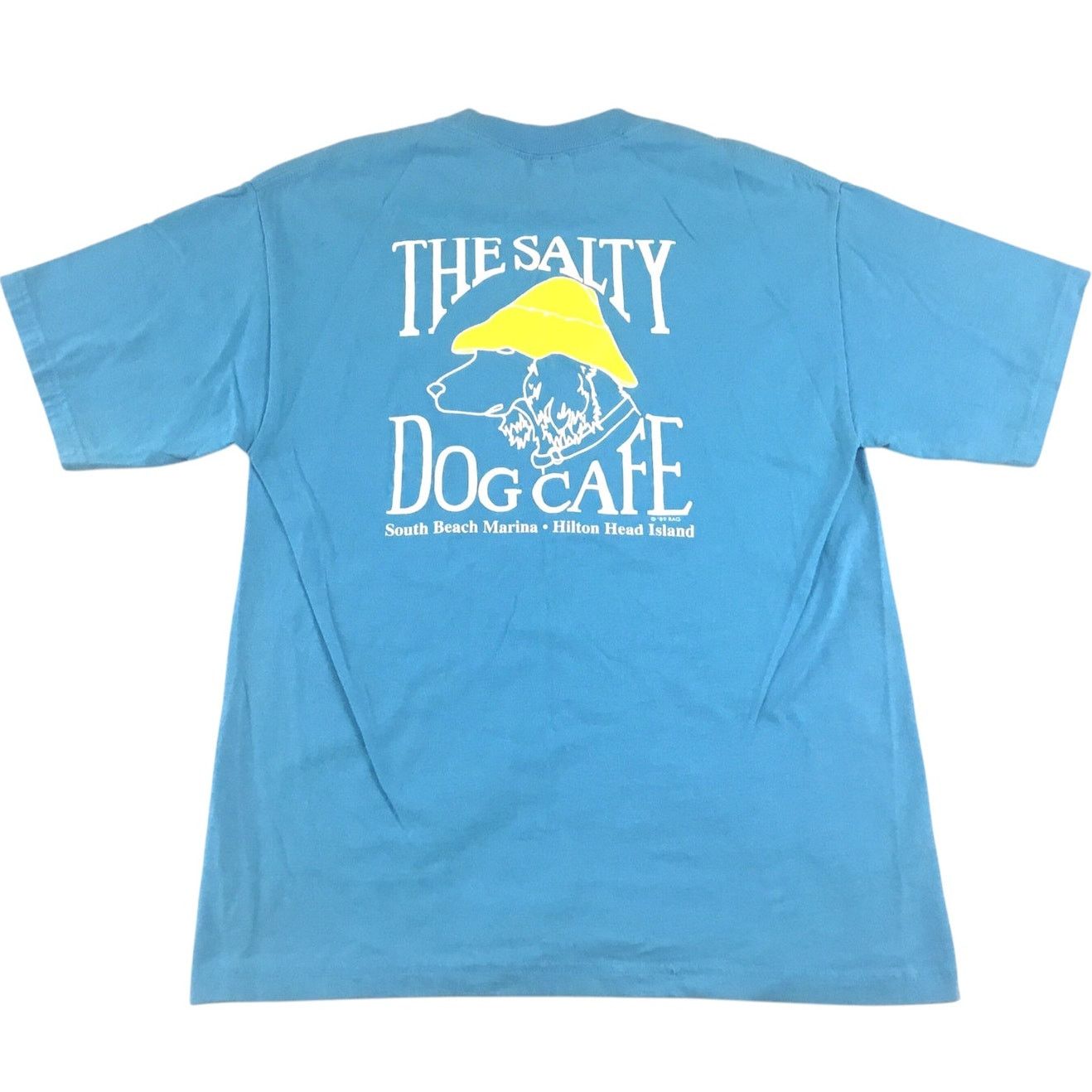 Hanes Salty Dog Cafe T-Shirt Aqua Teal Classic Yellow Hat Logo Med Size US M / EU 48-50 / 2 - 2 Thumbnail