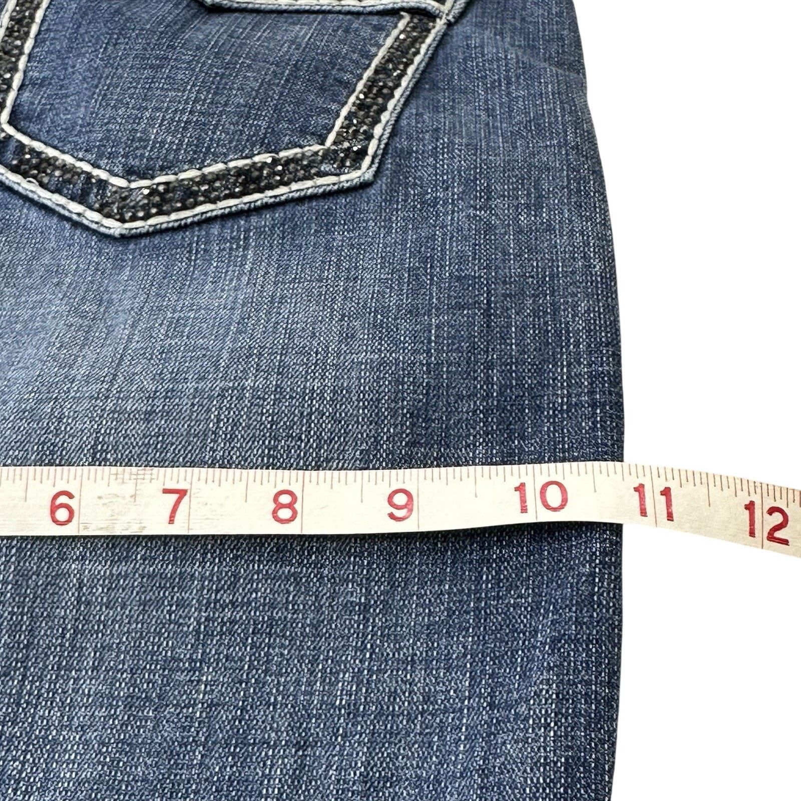 Other Rock & Roll Cowgirl Jeans Womens 32x34 Studded Silver Stitch Size 32" / US 10 / IT 46 - 17 Thumbnail