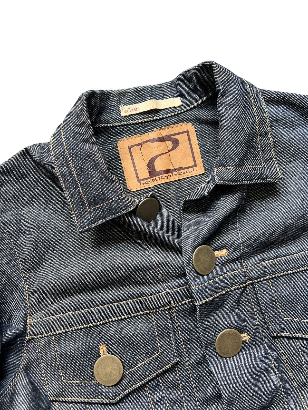 Beauty Beast 1990 Beauty Beast Large Brass Button Denim Jacket Size US M / EU 48-50 / 2 - 12 Thumbnail