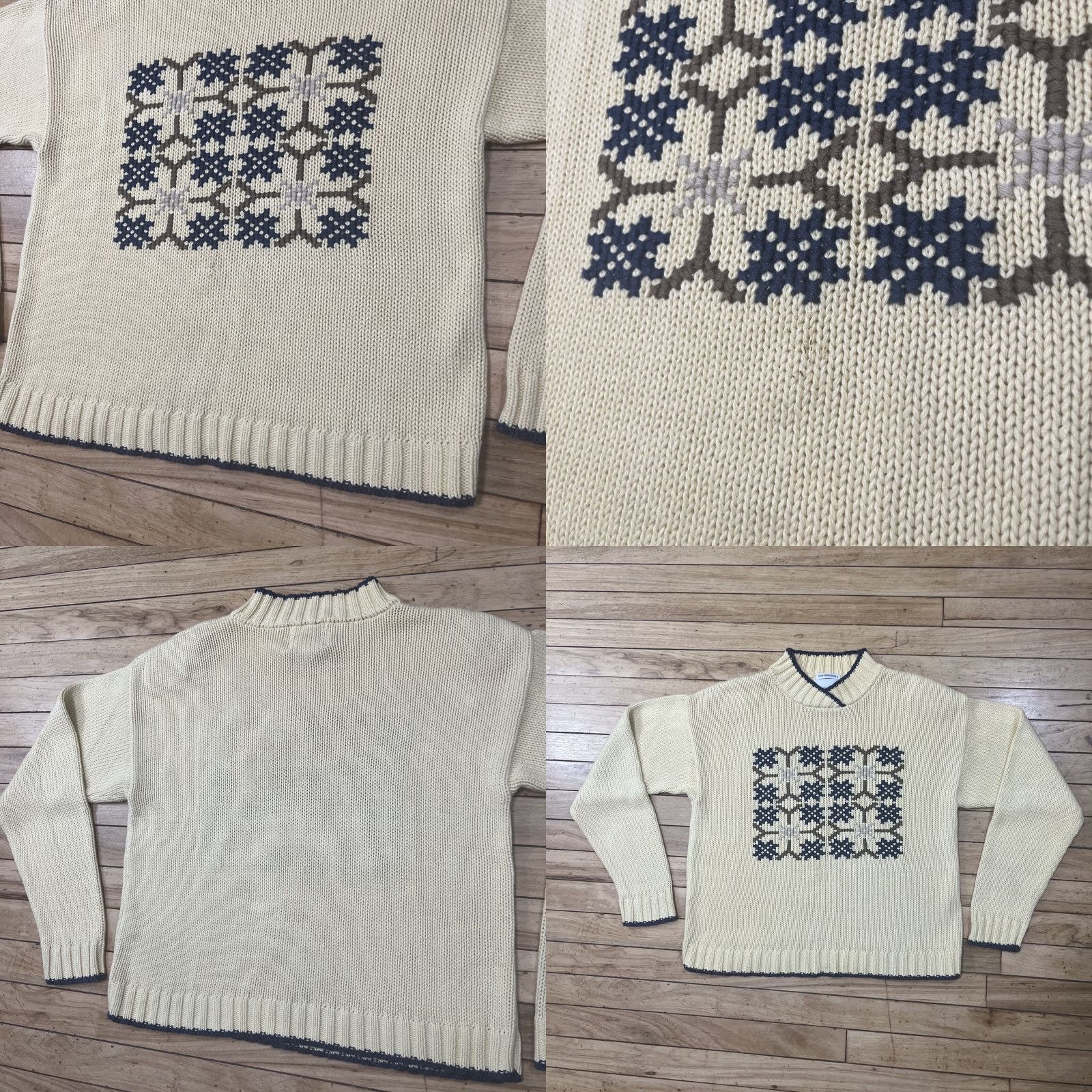 Vintage VINTAGE CHRISTOPHER & BANKS Sweater Women S Pullover Knit 90s Hand Embroidered Snowflake Shawl Neck Yellow Holiday Winter Cabin Snowflake Womens Size S / US 4 / IT 40 - 9 Thumbnail