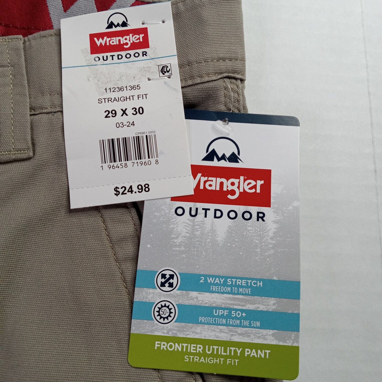Wrangler Wrangler Outdoor Utility Pants Mens 29x30 Beige Straight Fit Size US 29 - 4 Thumbnail
