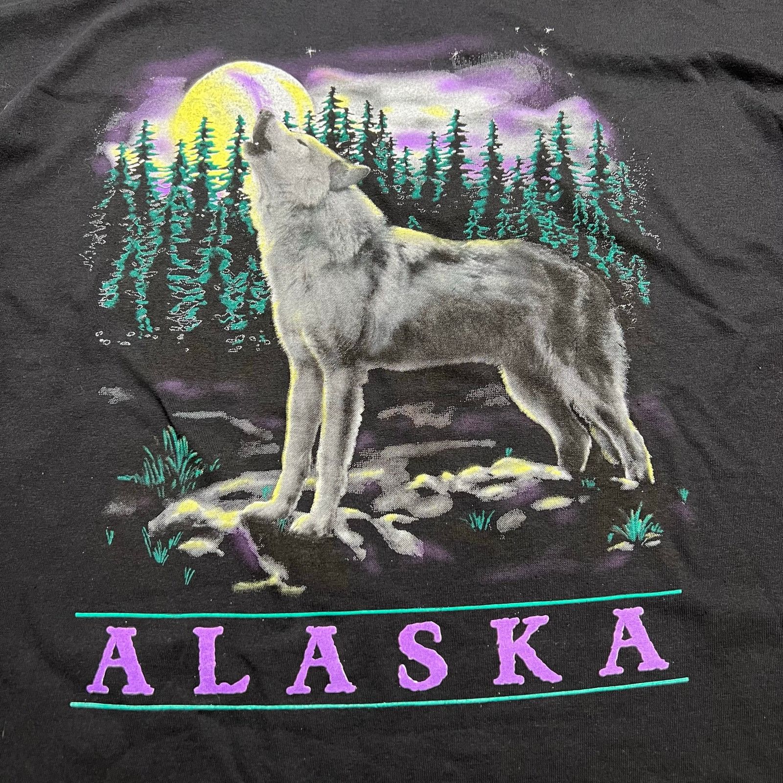 Gildan Y2K San Segal Alaska Wolfpack Print Black Tshirt Men's Sz XL Size US XL / EU 56 / 4 - 2 Thumbnail
