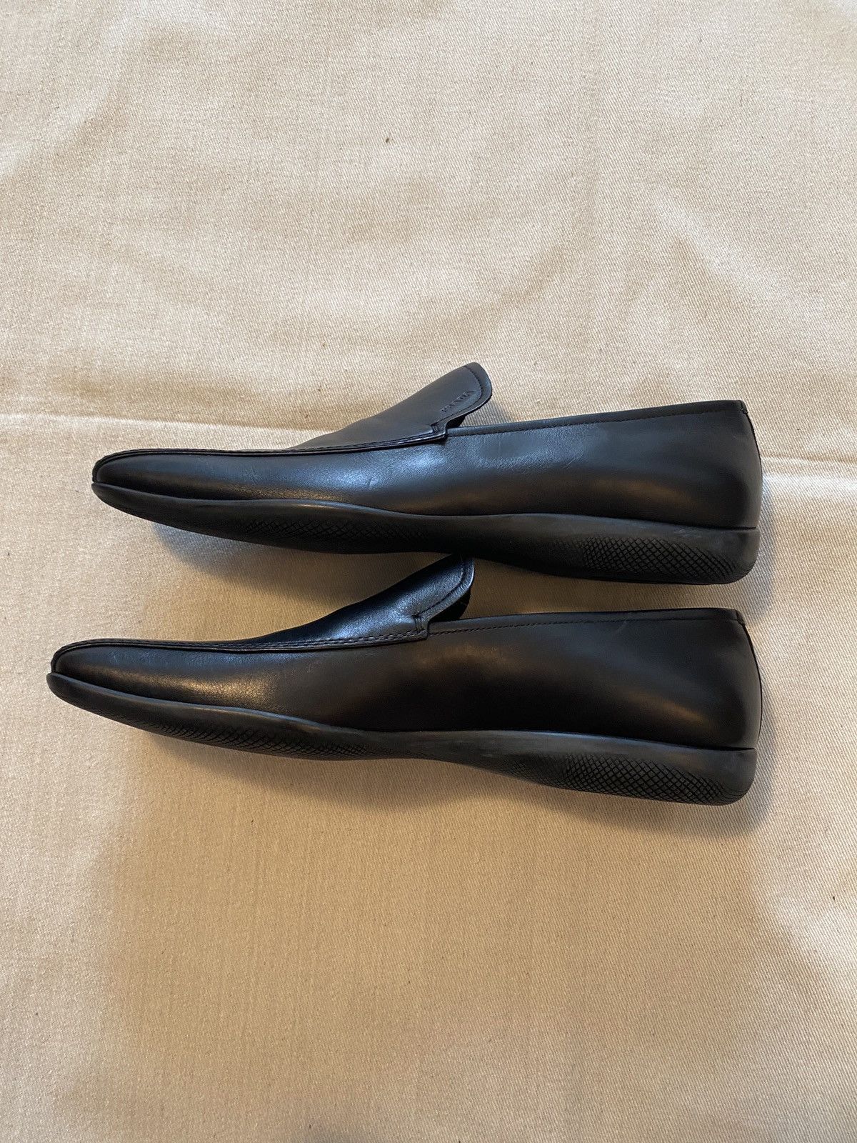 Prada Prada Linea Rossa Black Leather Rubber Sole Loafers Size 11 Size US 11 / EU 44 - 6 Thumbnail