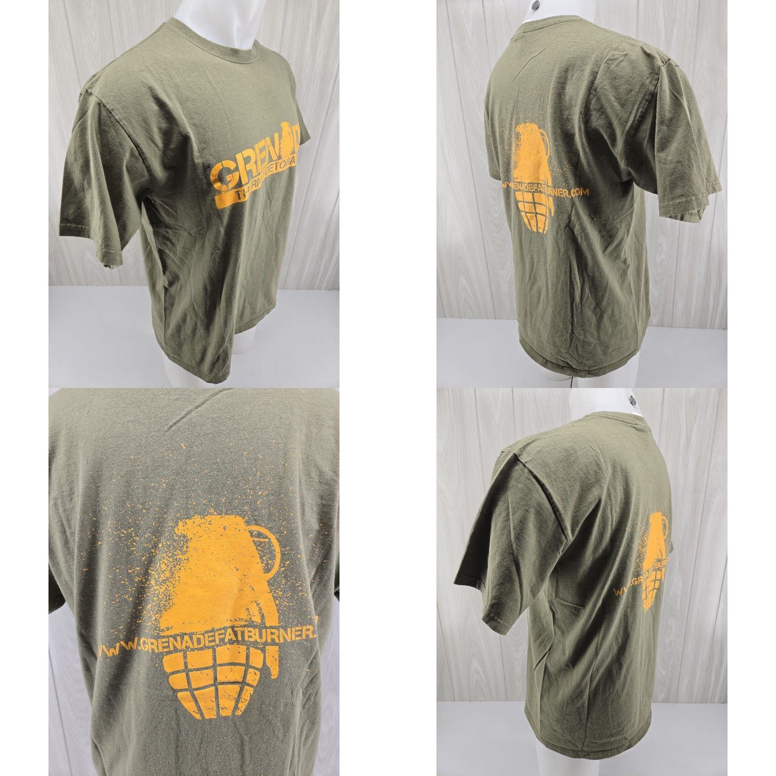 Anvil VINTAGE Grenade Thermo Detonator Fat Burner Shirt Mens Green Size Large Size US L / EU 52-54 / 3 - 8 Thumbnail
