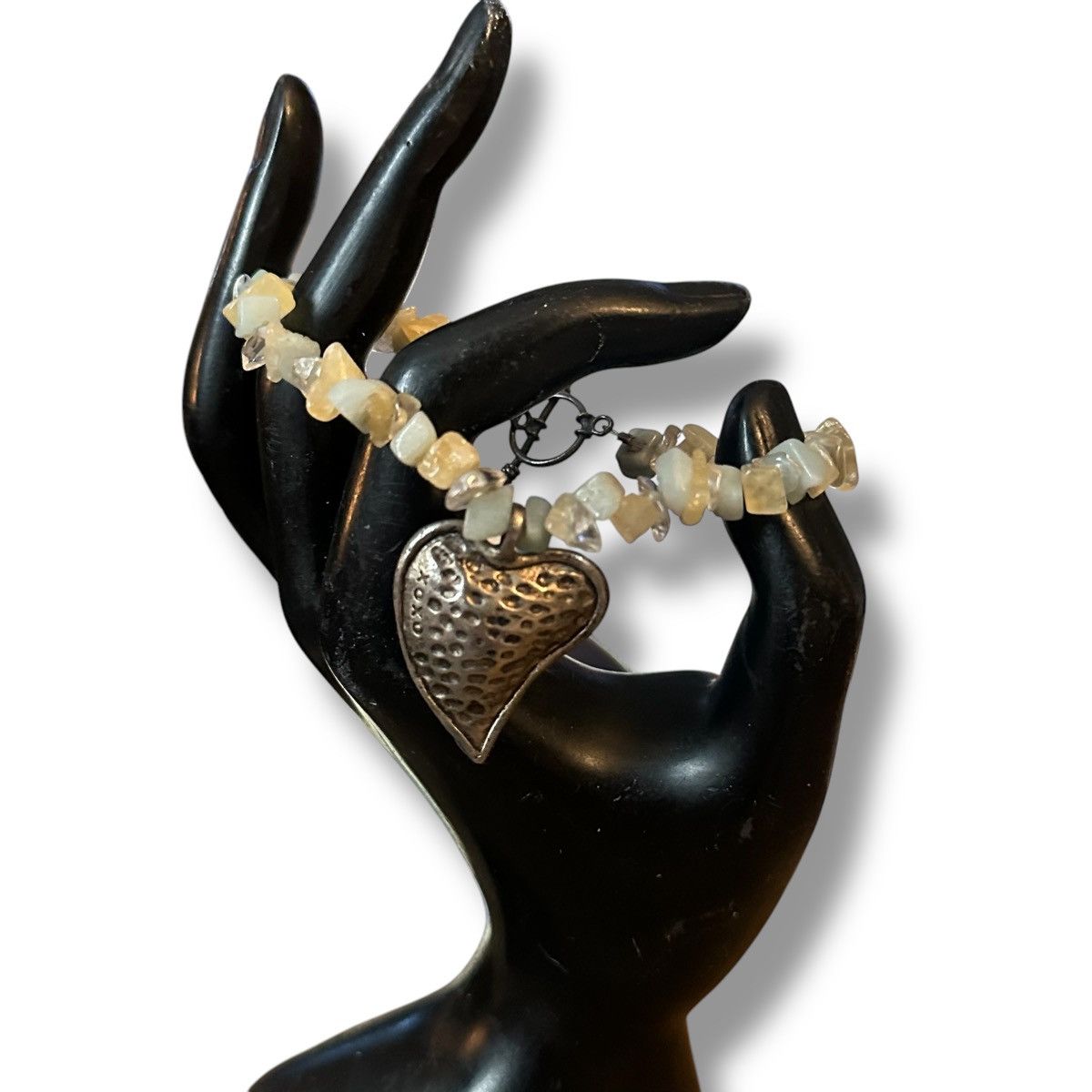 Other Natural sone chip heart charm bracelet Size ONE SIZE - 3 Thumbnail