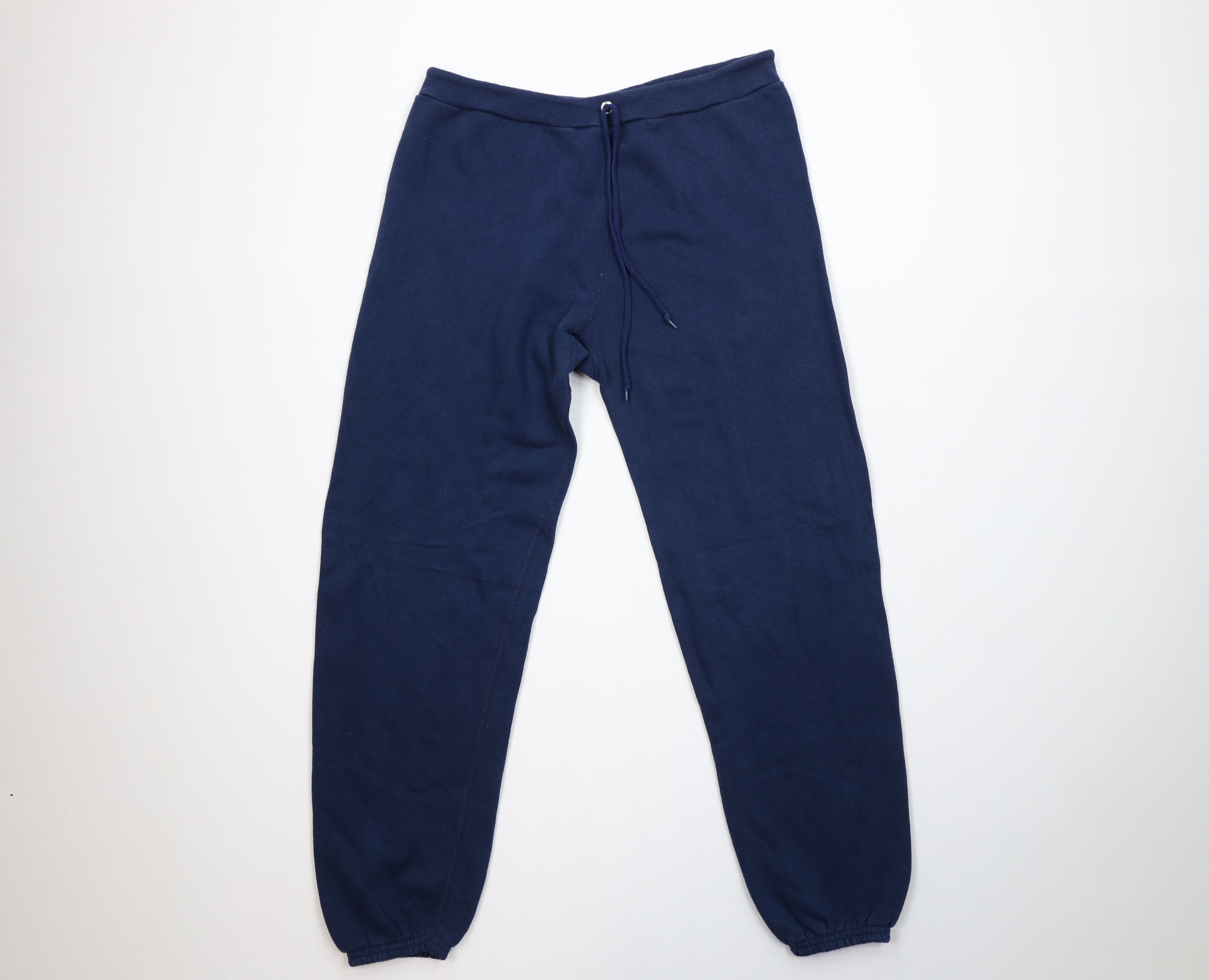 Vintage Vintage 70s 80s Streetwear Sweatpants Joggers Navy Blue USA Size US 34 / EU 50 - 1 Thumbnail