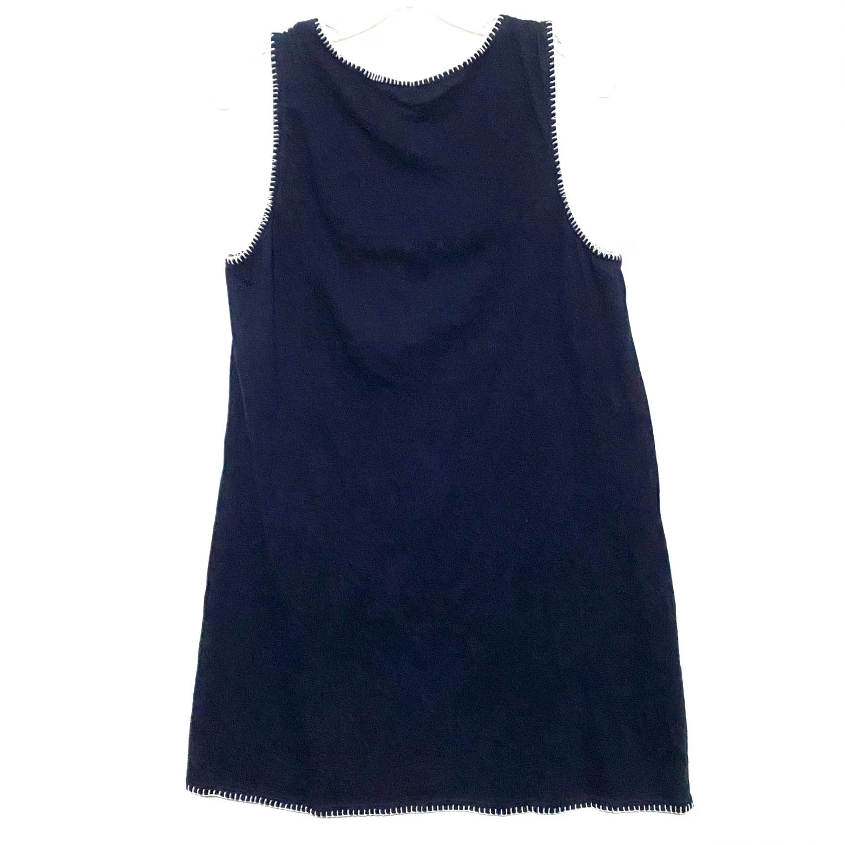 Vintage VINTAGE Chelsea & Theodore Embroidered Black Sleeveless Dress L Boho Indie Preppy Artsy Size L / US 10 / IT 46 - 2 Thumbnail