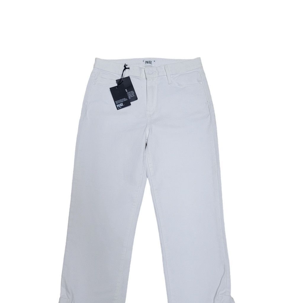 Paige PAIGE Hoxton Straight Ruffle-Detail Ankle. Size 30.Inseam 27 Size 30" / US 8 / IT 44 - 7 Thumbnail
