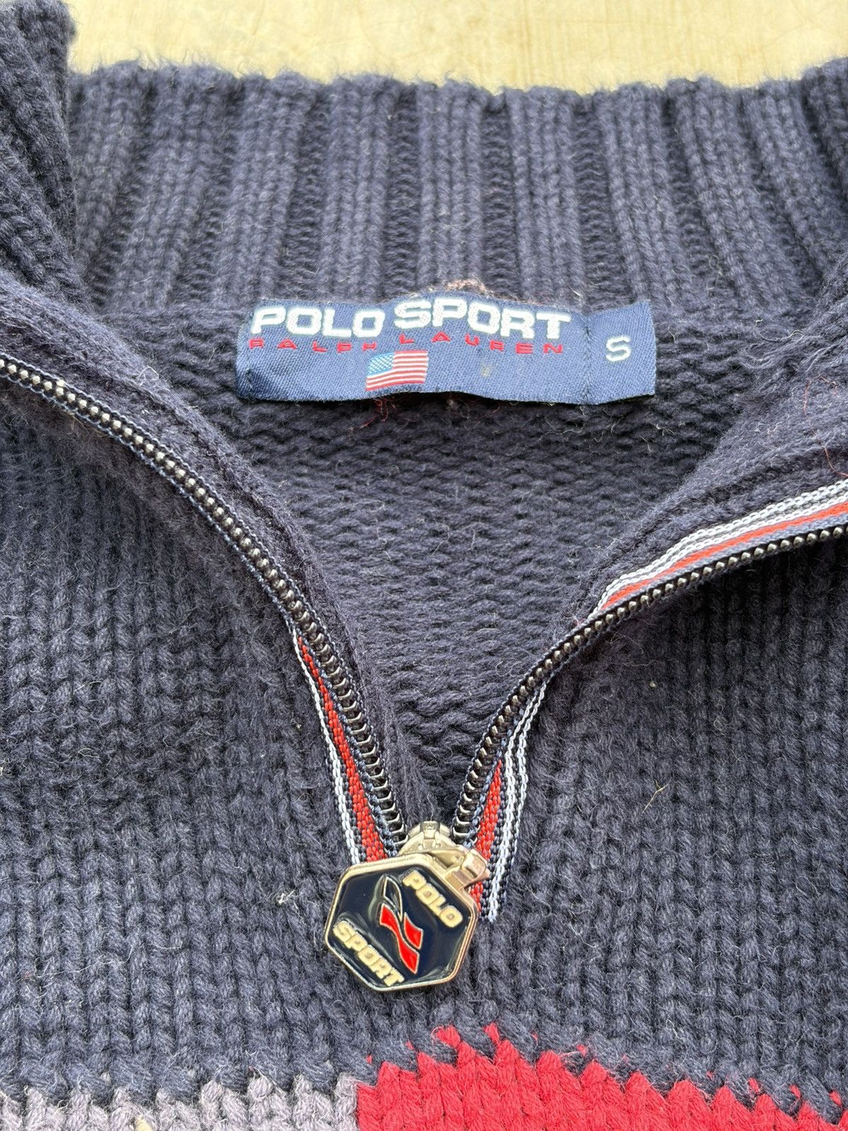 Polo Ralph Lauren Vintage 90s Polo Sport Ralph Lauren Flag QuarterZip Knit Size US S / EU 44-46 / 1 - 4 Thumbnail