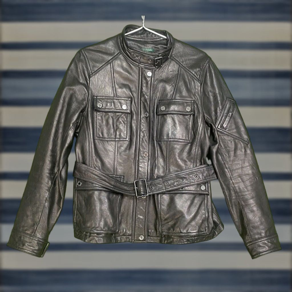 Ralph Lauren Lauren Ralph Lauren Leather Jacket Biker Size Large L Womens Size L / US 10 / IT 46 - 1 Thumbnail