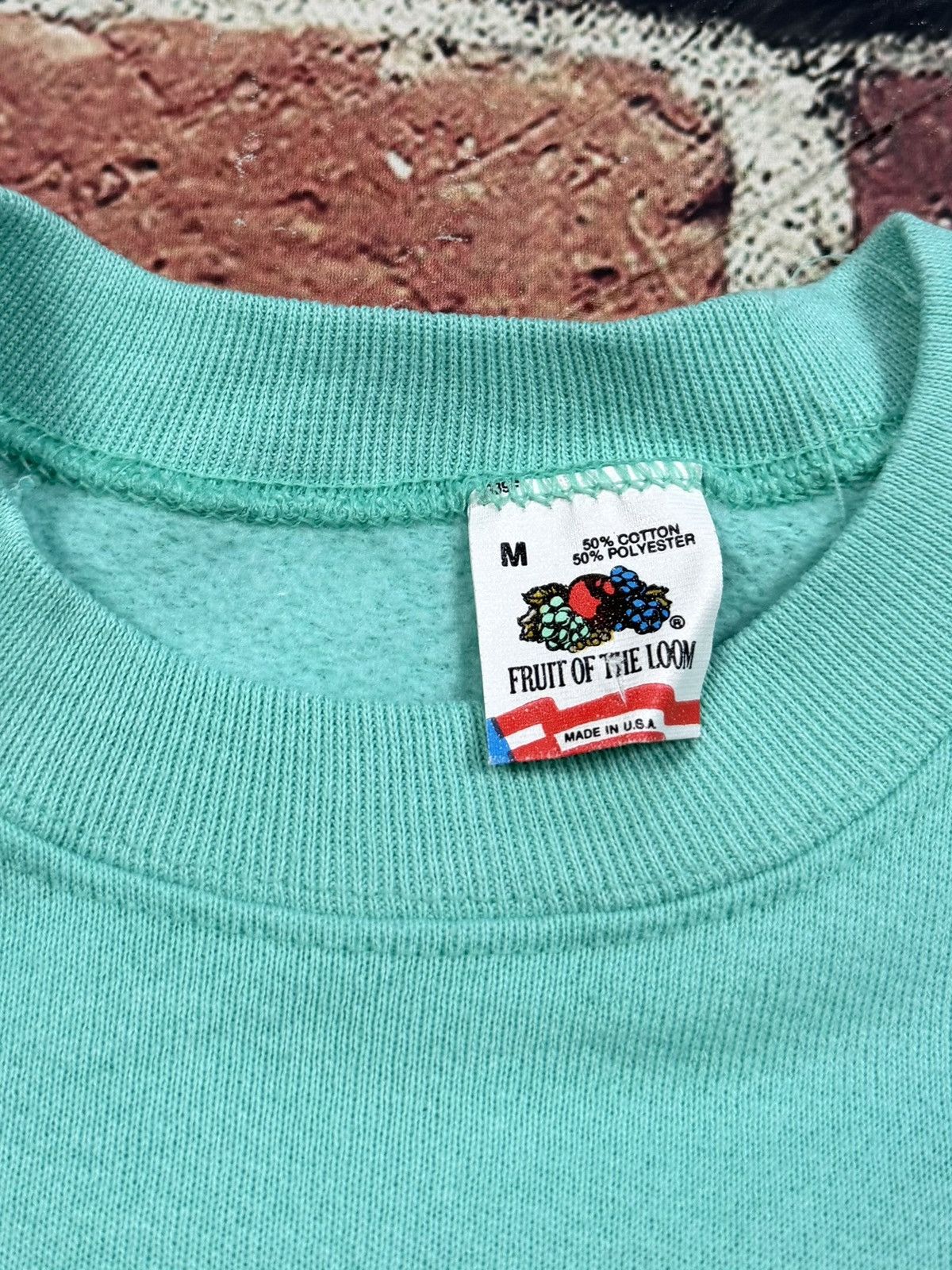 Fruit Of The Loom Vintage Deer Nature Art Sweatshirt Crewneck Teal Blue 90s Size US M / EU 48-50 / 2 - 8 Thumbnail