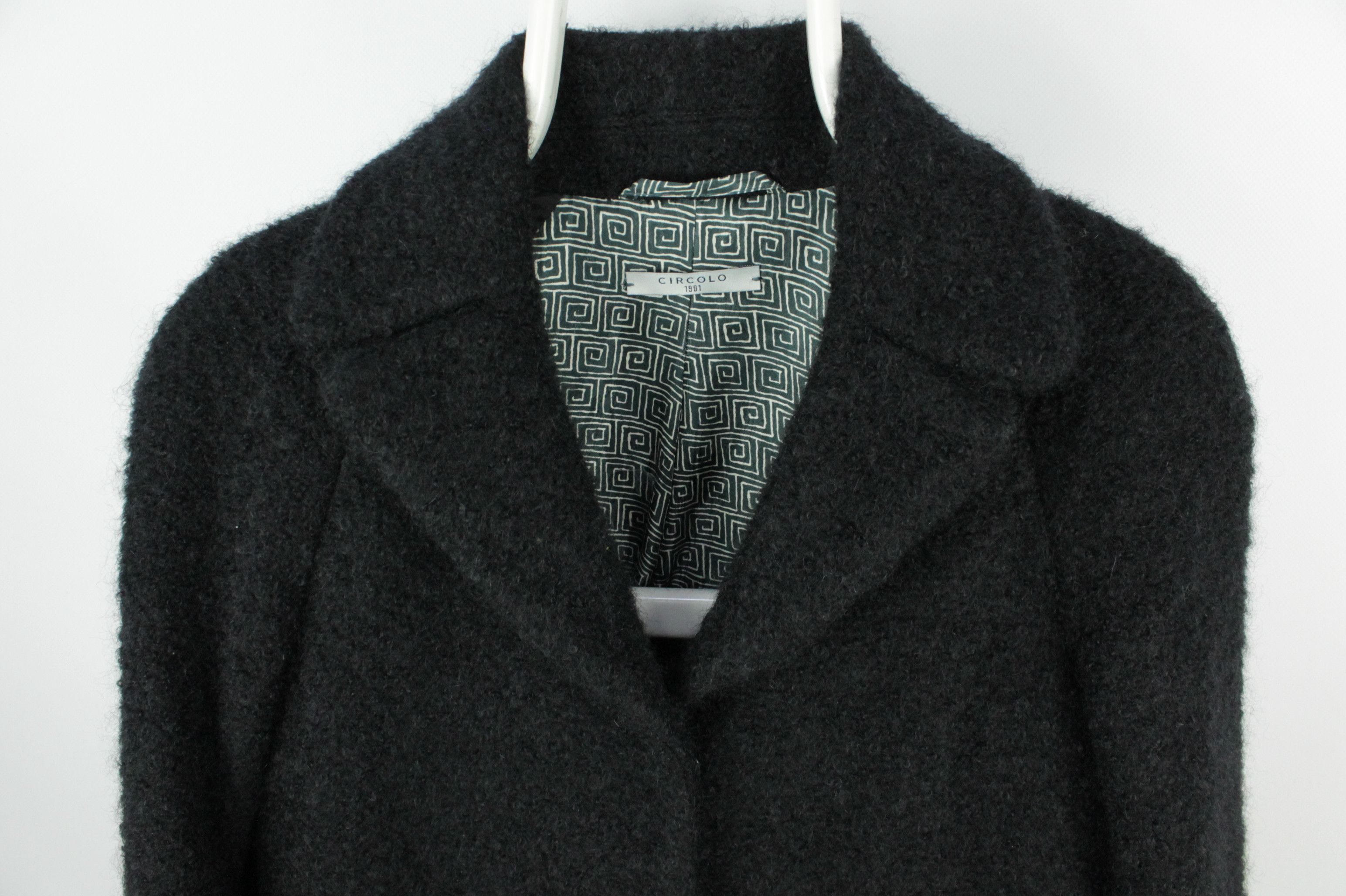 Circolo 1901 Circolo 1901 Mohair Wool Blend Black Women's Coat Size S / US 4 / IT 40 - 2 Thumbnail